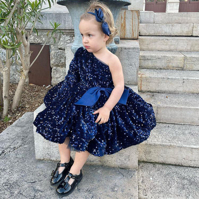 Sparkly Sequin Fluffy Toddler Birthday Party Dresses for Baby Girls - Elegant Pageant Princess Easter Dresses | Perfect for Special Occasions, Photo Shoots & Holiday Celebrations