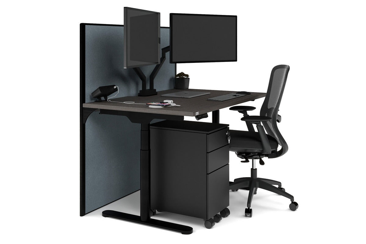 Flexi Premium Height Adjustable Single Workstation Desk - 1400L x 800W with Cable Management - Ergonomic Standing Desk for Home Office & Workspace