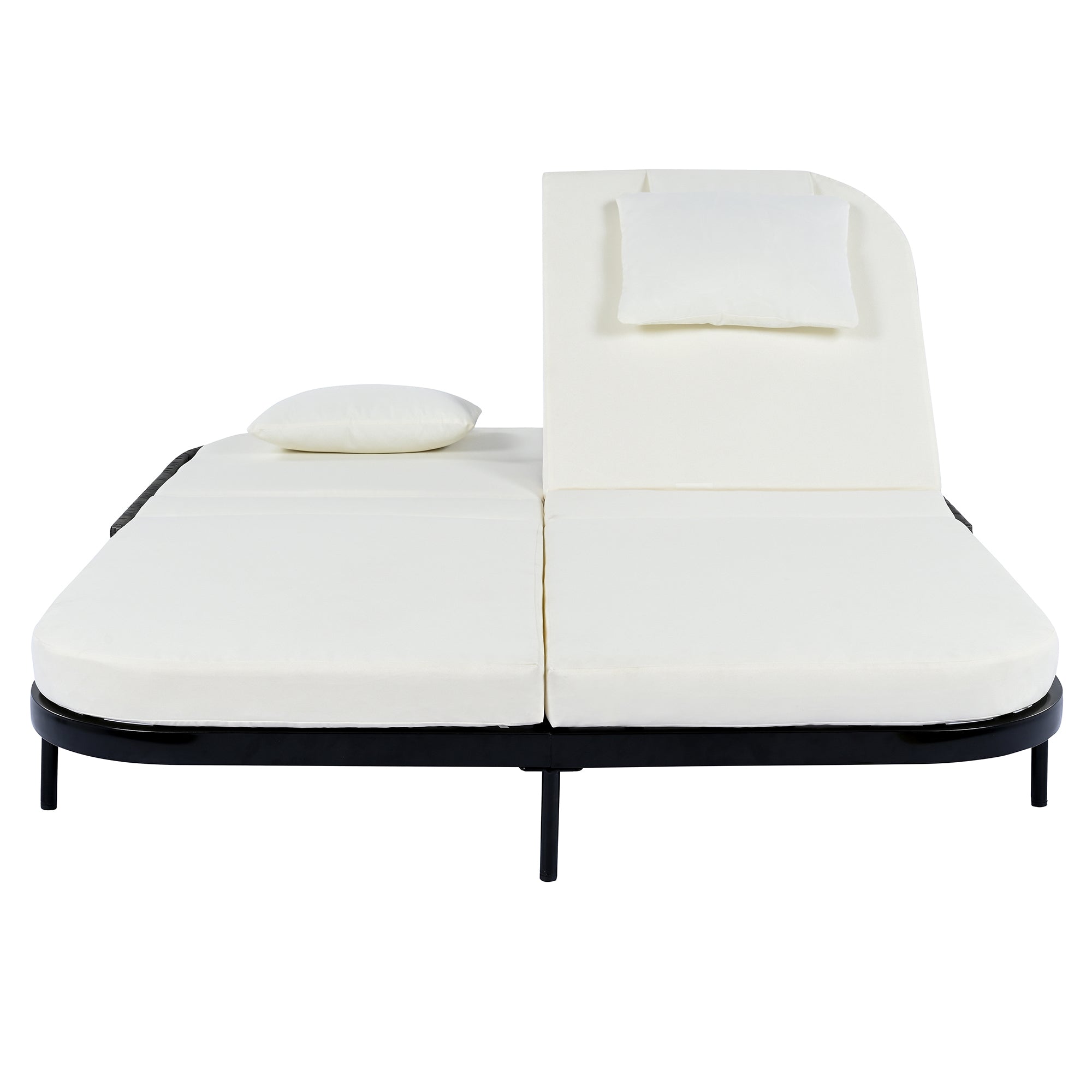 Outdoor Rattan Daybed with 5-Position Adjustable Backrest & Removable Cushions - Perfect for Patio, Garden, Backyard and Poolside Relaxation