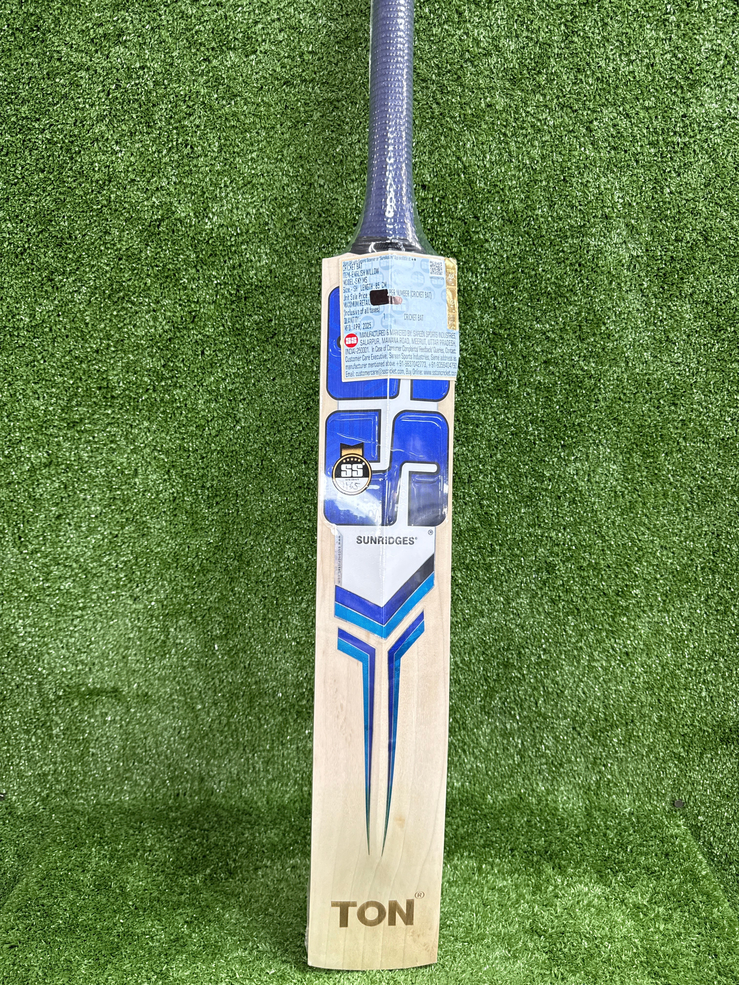 Premium SS Sky MS English Willow Cricket Bat - Professional Grade for Matches & Training - Perfect for Cricket Enthusiasts & Club Players