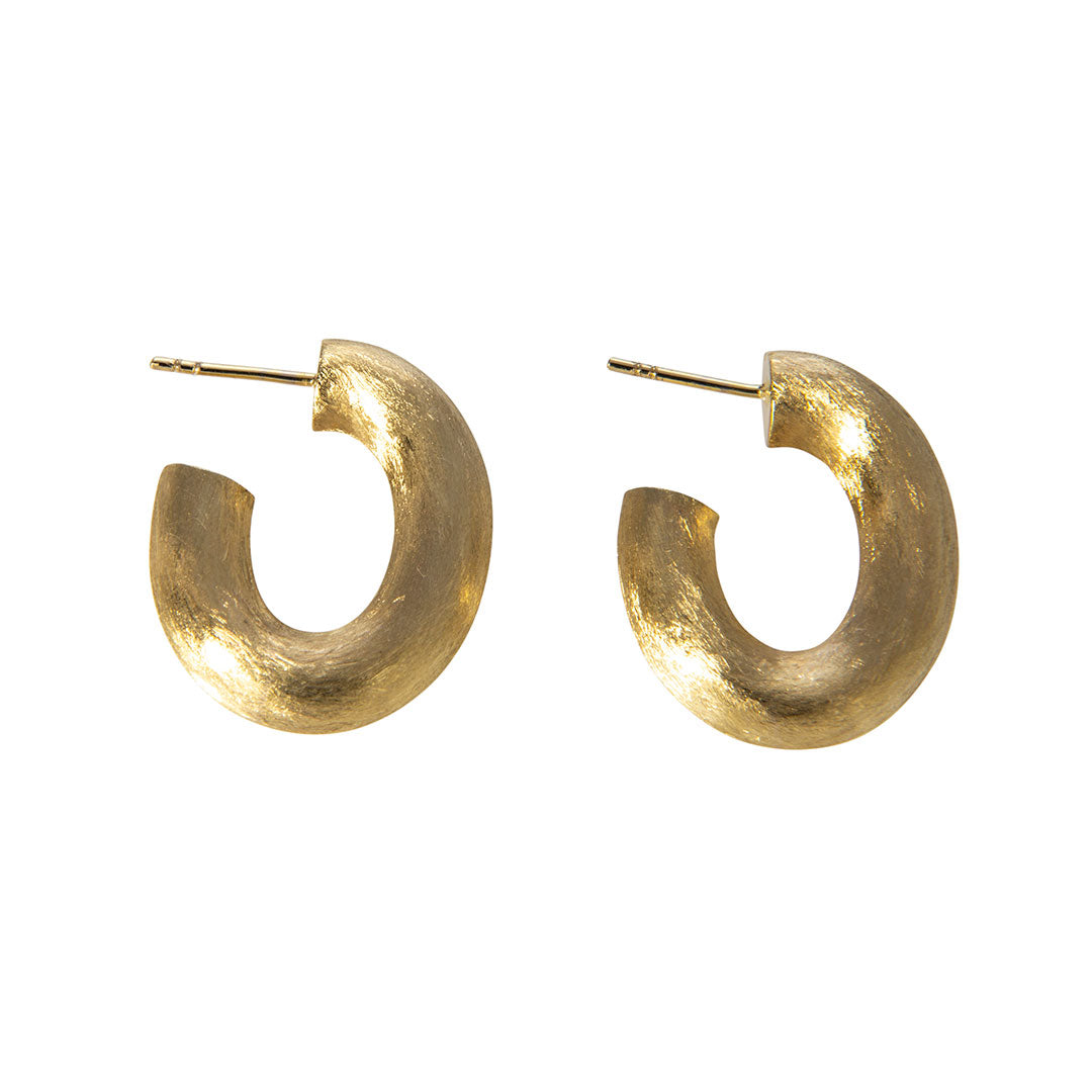 14K Yellow Gold 22x27mm Satin Finish Oval Hoop Earrings for Women - Elegant Everyday Jewelry for Work, Date Night & Special Occasions