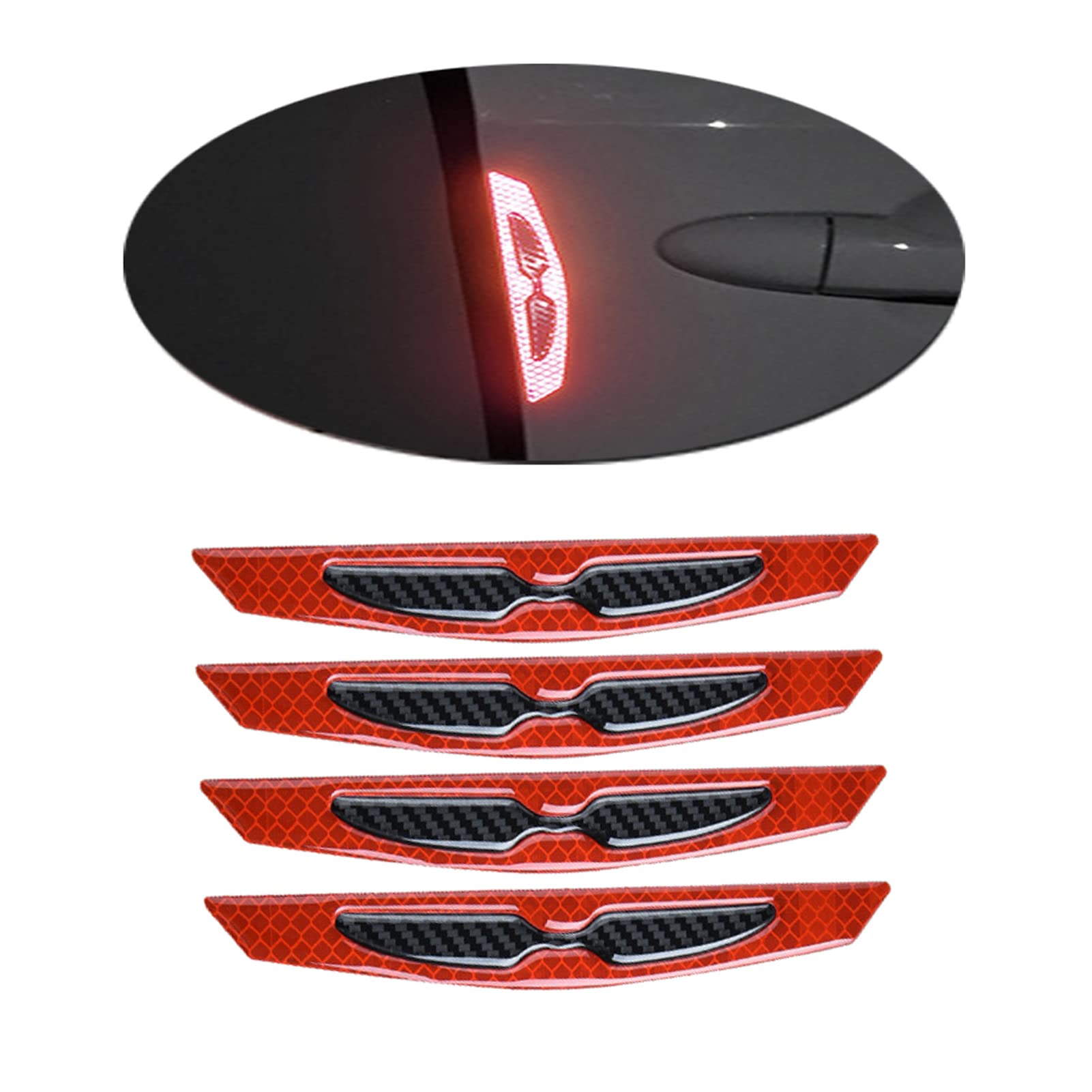 Carbon Fiber Reflective Car Door Edge Guard Stickers - Anti Scratch Safety Warning Strips for Vehicle Protection | Perfect for Night Driving, Parking Safety & Door Edge Protection