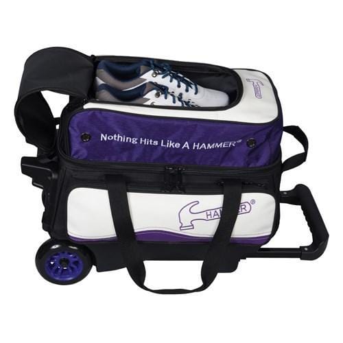 Hammer Vibe Double Roller Bowling Bag - Purple & White for Men & Women - Perfect for League Play, Tournaments & Practice Sessions