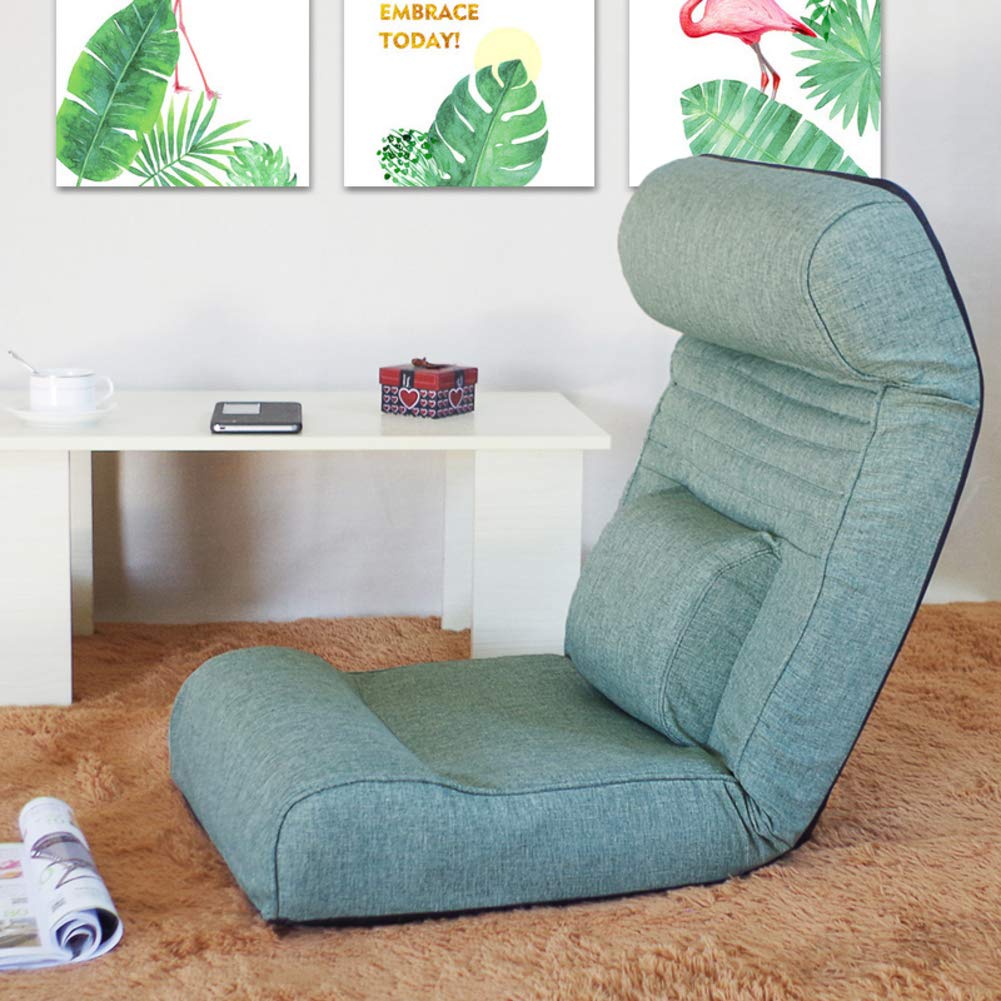 YUMUO Portable Lazy Sofa Chair - Foldable Floor Lounger with Padded Back Support for Meditation, Reading & TV Watching - Adjustable Gaming Recliner Bed for Living Room, Bedroom & Outdoor Use