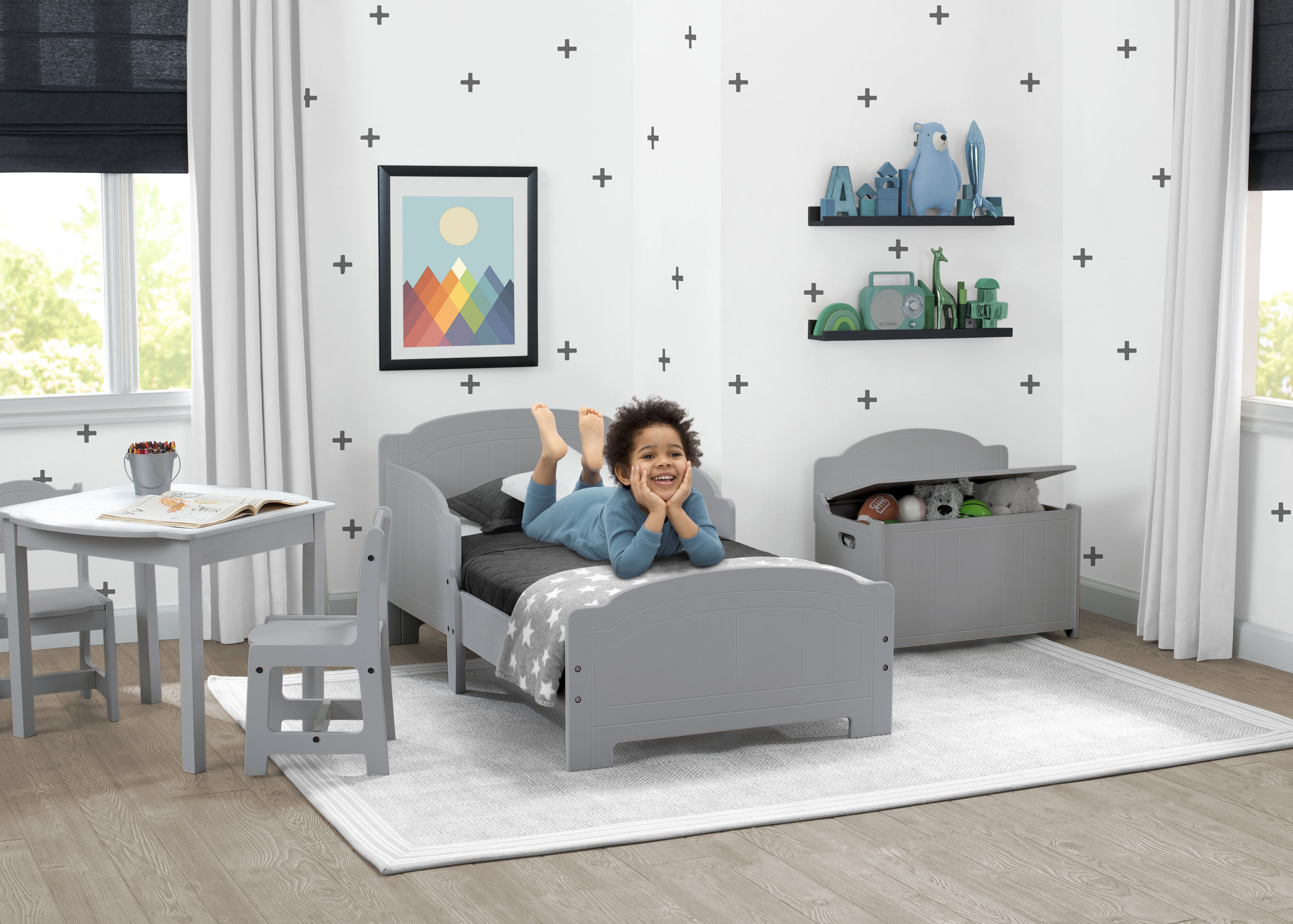 Premium Newport Wood Toddler Bed - Safe & Sturdy Convertible Kids Bed for Boys & Girls - Perfect for Nursery, Daycare, or First Big Kid Bed Transition