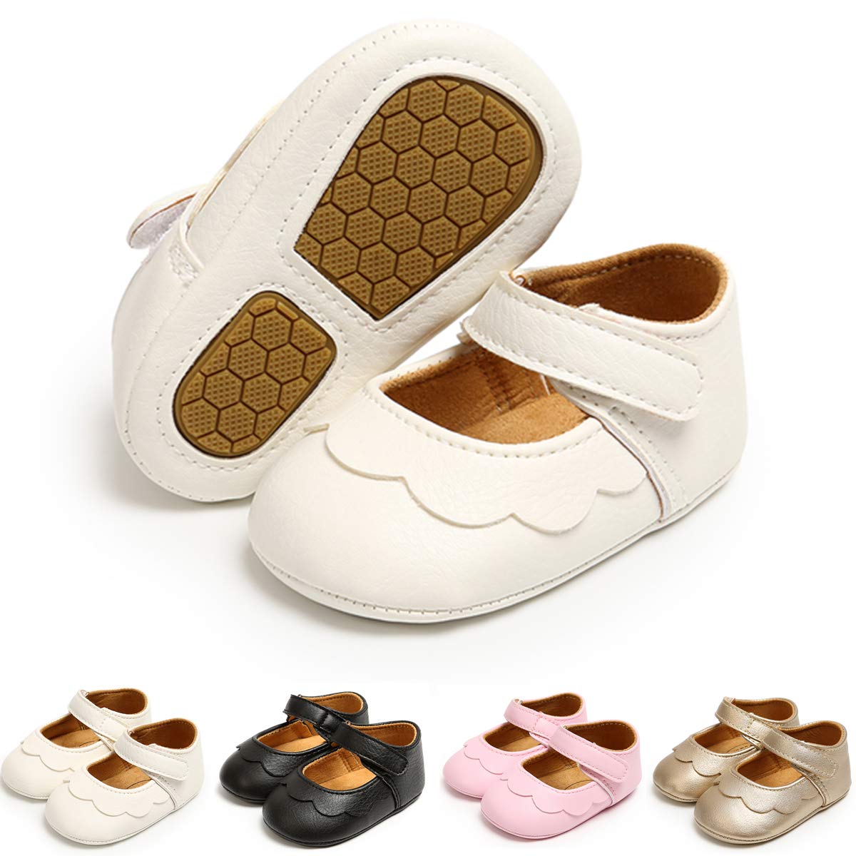 Premium Baby Girl Walking Shoes - Soft Sole Mary Jane Princess Shoes for Infants & Toddlers | First Steps, Prewalkers, Wedding & Special Occasion Outfits