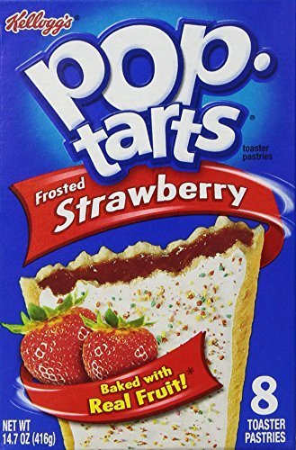 Kellogg's Frosted Strawberry Pop-Tarts, 8 Count (14.7 oz) - Breakfast Pastries for Kids & On-the-Go Snacks