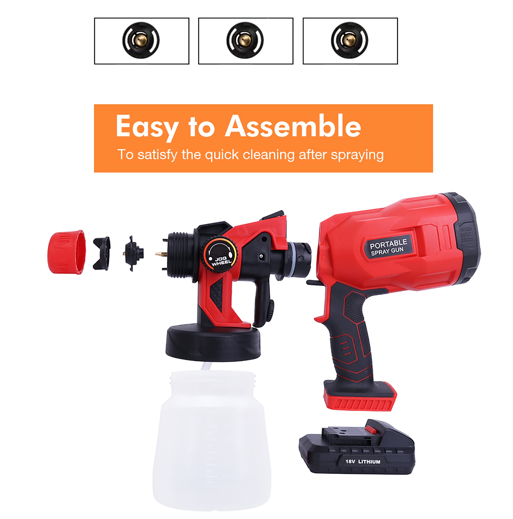 850W 1200ml Cordless Electric Spray Gun with 2 Li-ion Batteries - Multi-Purpose Paint Sprayer for Home, Garden & Car Care (Painting, Disinfecting, Watering, Washing) | Perfect for DIY Projects, Home Renovation & Outdoor Cleaning