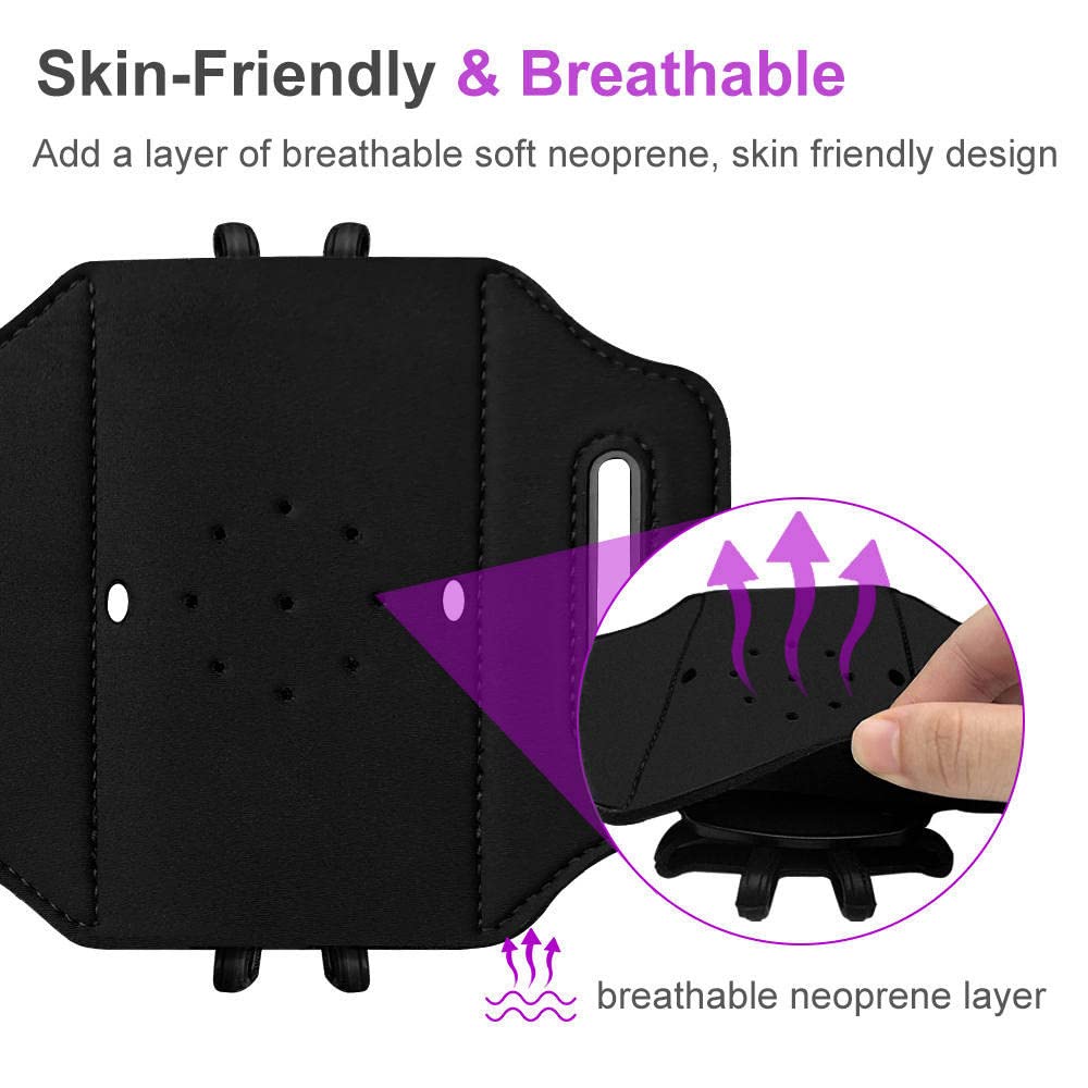 JEMACHE Adjustable Phone Wristband for iPhone 16 Pro Max/15/14/13/12/11 Pro & Plus | Samsung Galaxy S24/S23/S22/S21 Ultra | Secure Workout Running Armband Holder (Black) - Perfect for Gym, Jogging & Outdoor Activities