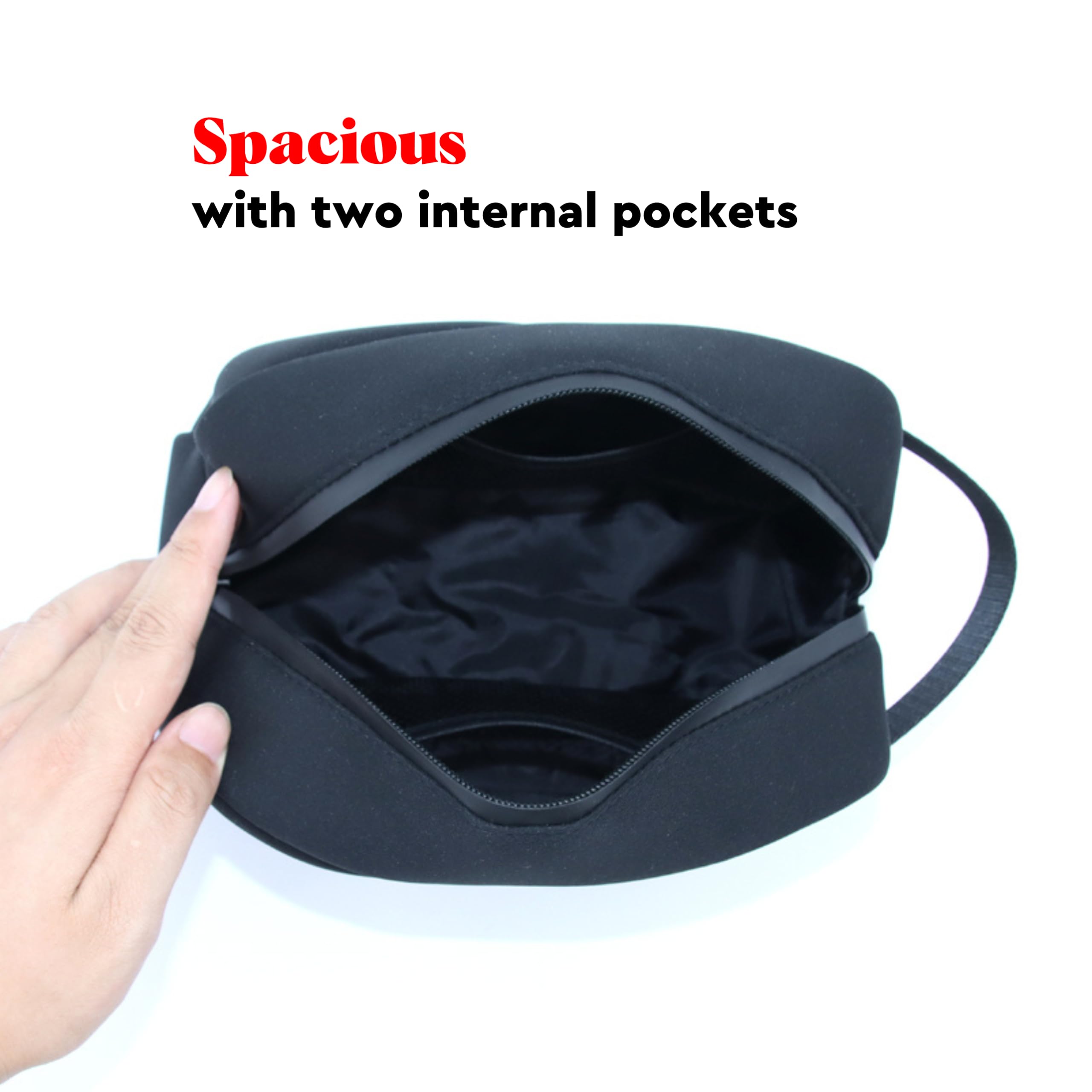 Wolf Project Neoprene Dopp Kit for Men - Waterproof Toiletry Travel Bag with Organizer Pockets | Perfect for Gym, Business Trips & Weekend Getaways
