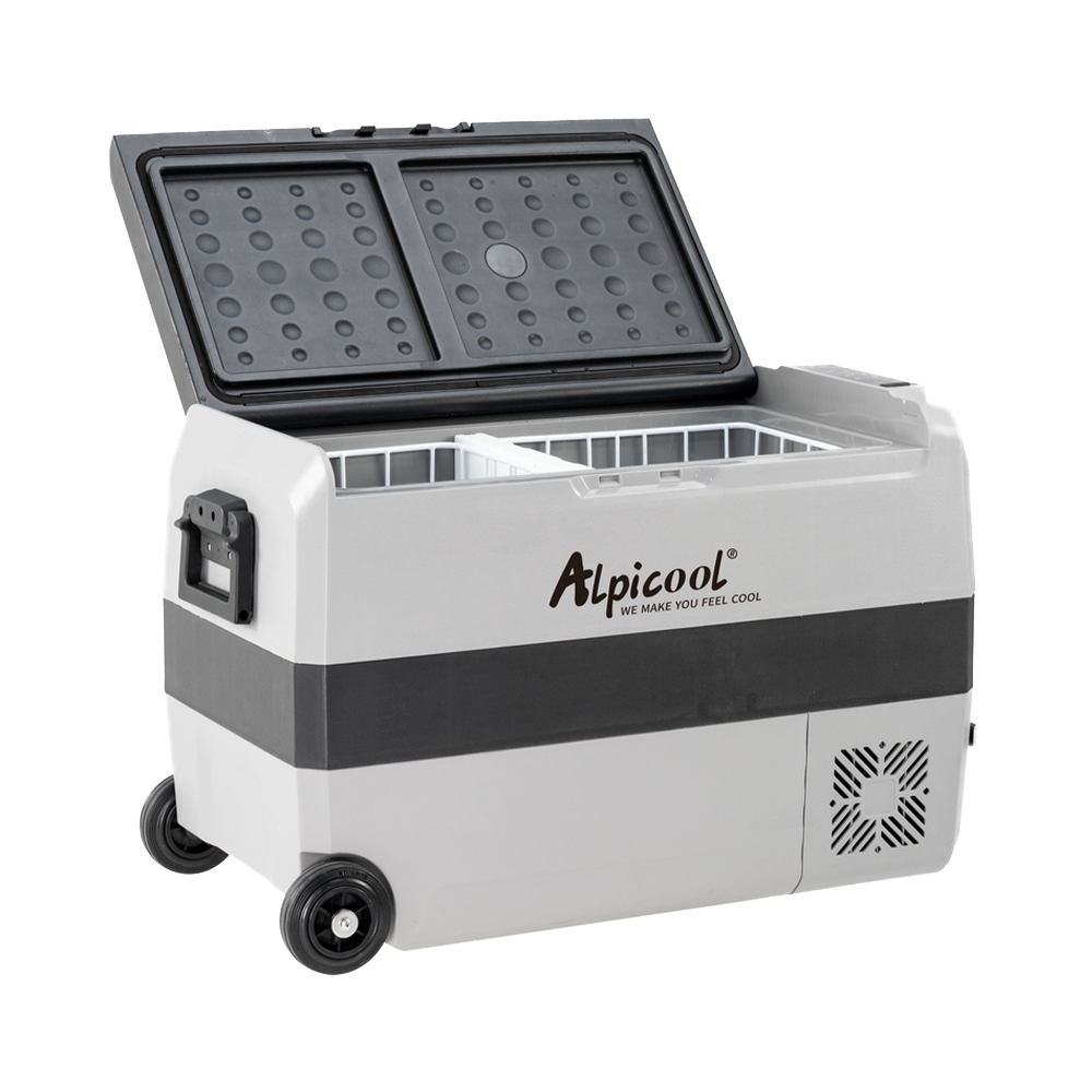 Alpicool T50 12V/24V Portable Car Refrigerator - 50QT Dual Zone Freezer Cooler for Road Trips, Camping & Outdoor Adventures