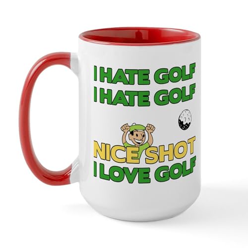 White/Red Inside - Golf Fun Large Mug