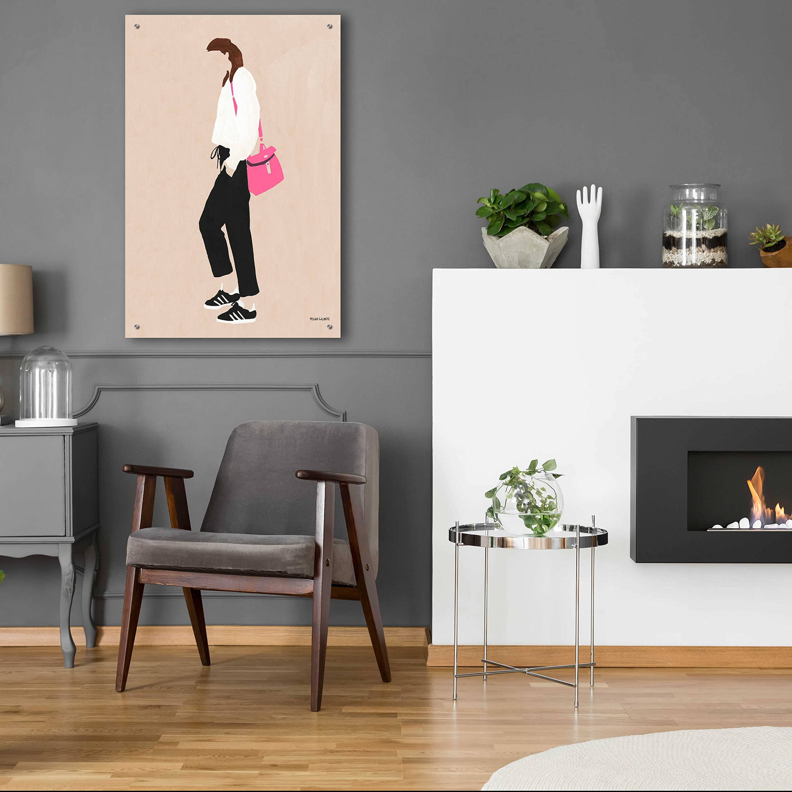 Epic Art 'Hot Pink Handbag' by Megan Galante - Vibrant Acrylic Glass Wall Art Painting 24