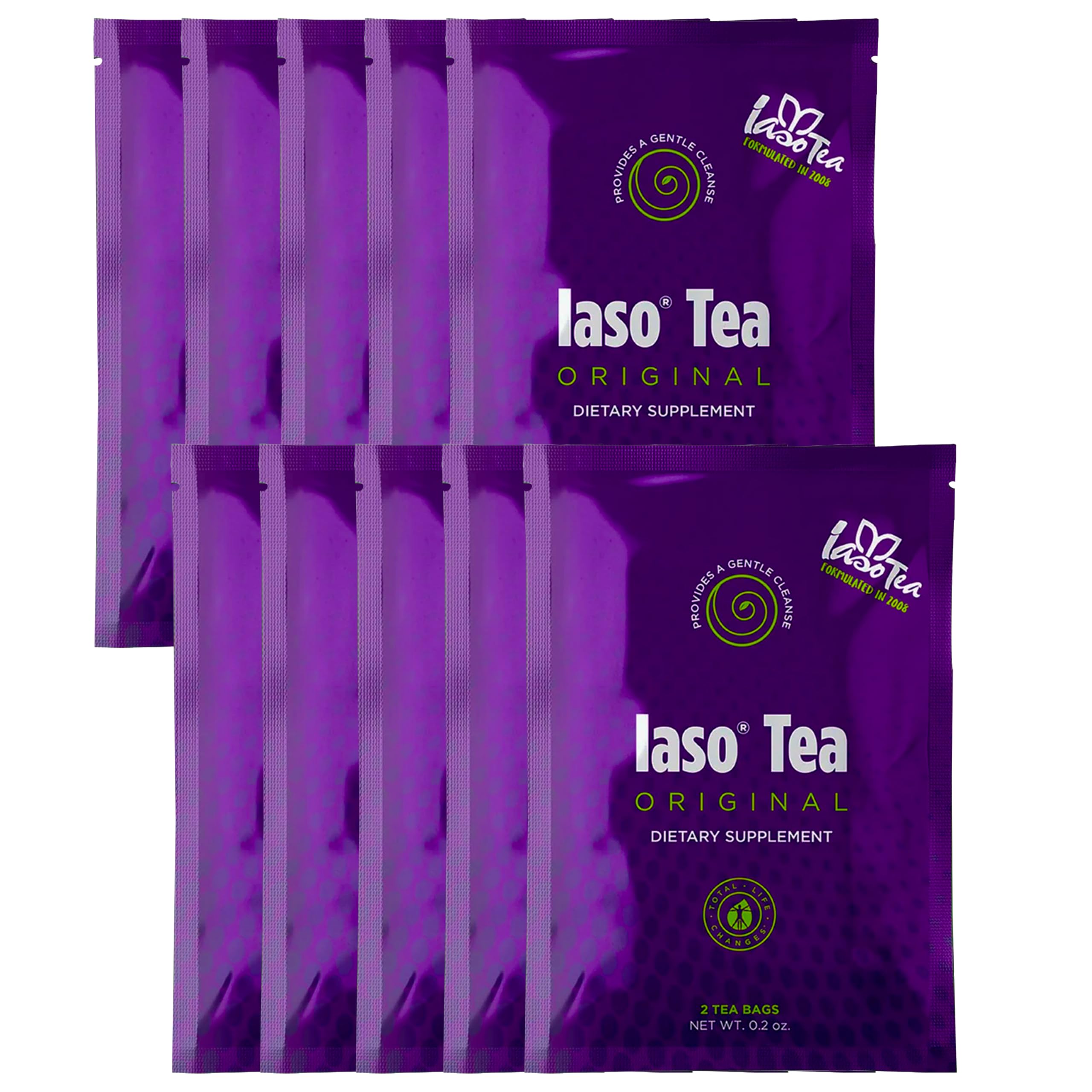 Iaso Brew Tea (Original) - TLC Cleansing Herbal Tea for Detox & Weight Management - 20 Tea Bags (10 Pack) | Supports Digestion & Energy Boost for Daily Wellness Routine
