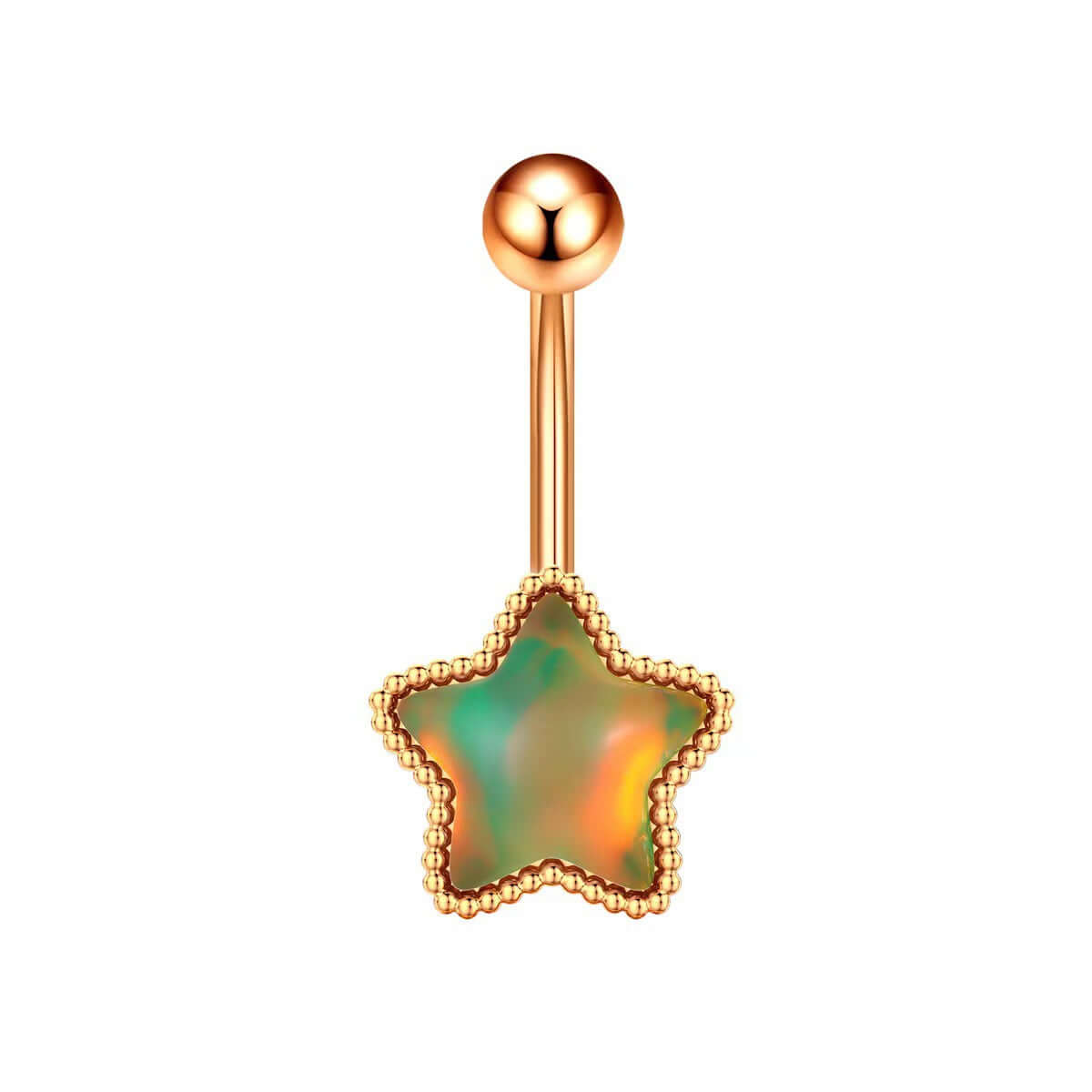 Glow in the Dark Belly Button Rings - Moon Star Design | Body Jewelry for Women | Perfect for Night Parties, Raves & Unique Fashion Looks