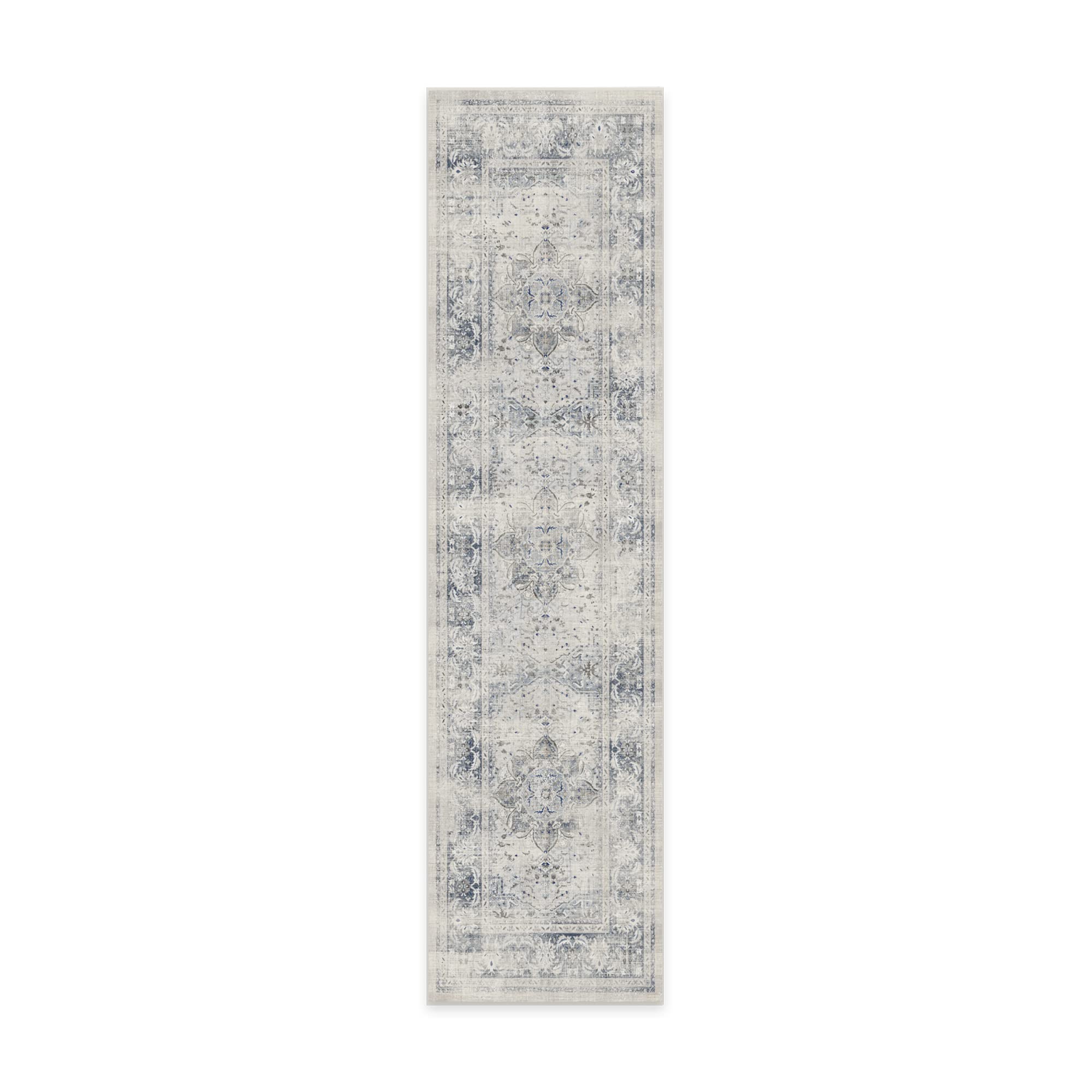 Ruggable Washable 2x10 Runner Rug - Sarrah Blue Quartz | Non-Slip Premium Rug for Hallway, Kitchen, Entryway, Living Room, Bedroom & Office | Perfect for High-Traffic Areas & Pet-Friendly Homes