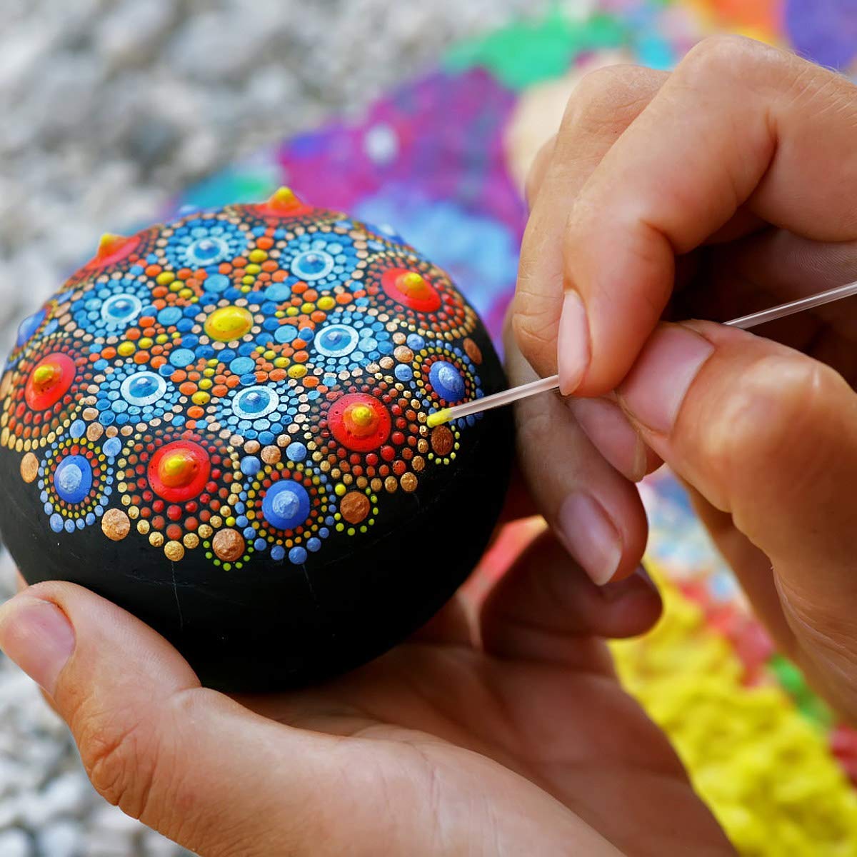 8-Piece Mandala Dotting Tool Set - Acrylic Dotting Rods for Nail Art, DIY Crafts & Painting - Perfect for Mandala Painting, Nail Design, and Stone Decorations