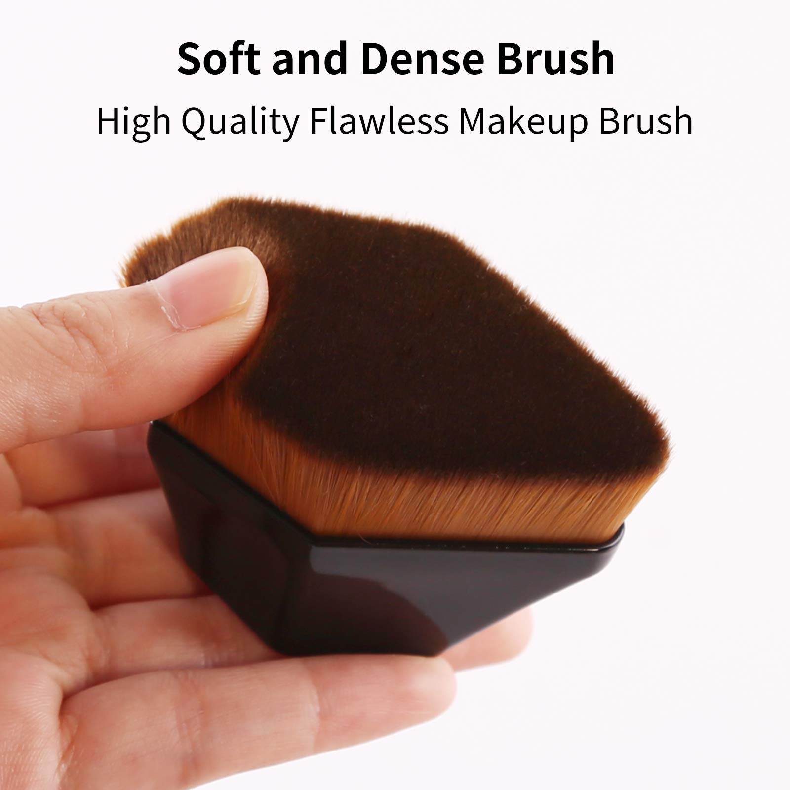 Premium Foundation Brush - Professional Daubigny Iron Type Makeup Brush for Liquid, Powder & Cream Foundation | Blending Face Blush & Cosmetics Flawlessly | Includes Protective Travel Case (Black) | Ideal for Daily Makeup, Professional Artists & On-the-Go Touchups