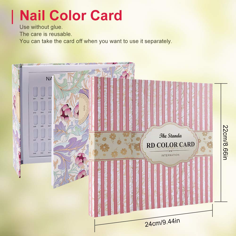 Nail Polish Color Display Chart Book - Gel Nail Color Swatch Cards for Salon & DIY Nail Art | Professional Nail Tech Tools for Manicure, Pedicure & Nail Design
