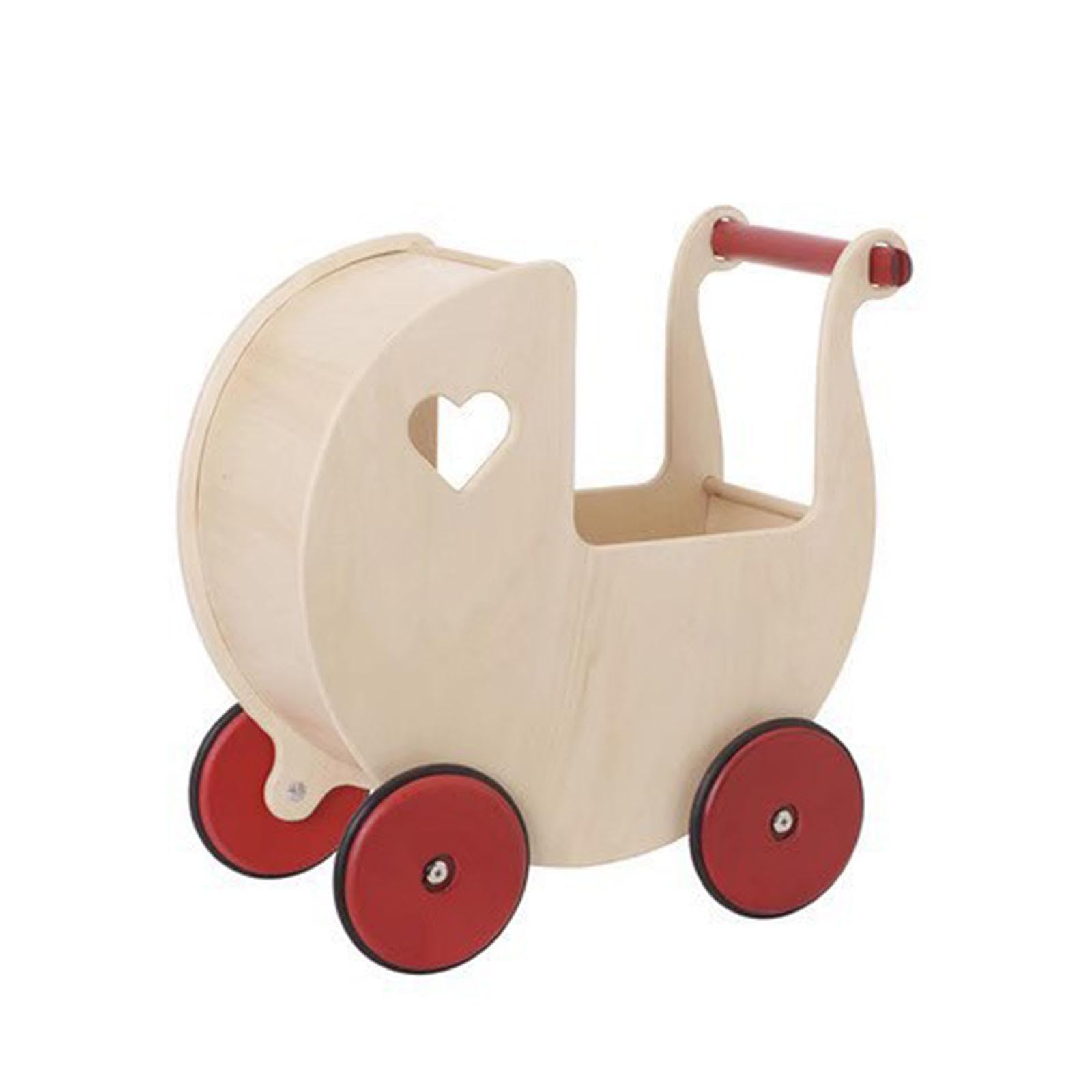 Harayaa Wooden Baby Push Walker & Doll Stroller - Adjustable Speed Learning Toy for Toddlers 1-3 Years Old - Smooth Surface, Natural Wood Color - Perfect for Valentine's Day Gifts & Early Childhood Development | Great for Indoor Play, First Steps Practice, and Pretend Shopping Games