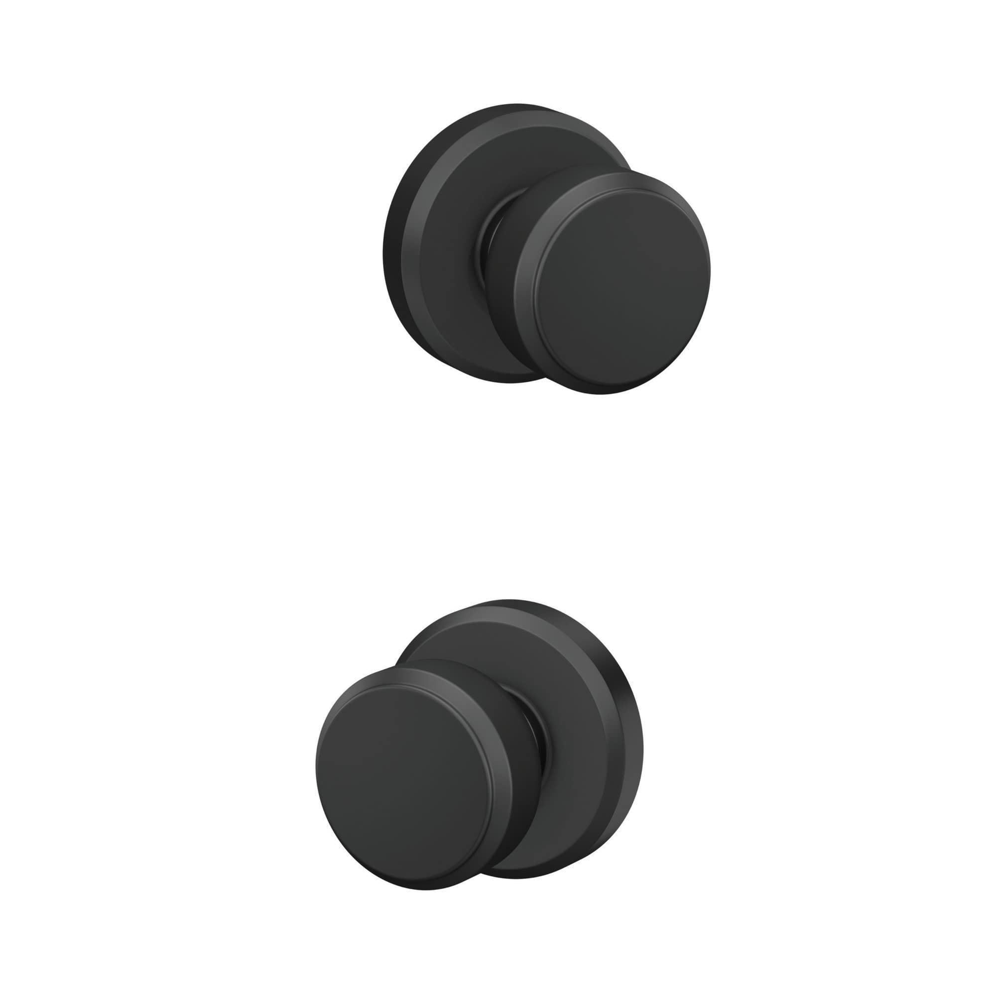 Schlage F10 BWE 622 GSN Bowery Door Knob with Greyson Trim - Hall & Closet Passage Lock in Matte Black - Perfect for Bedrooms, Bathrooms & Interior Doors