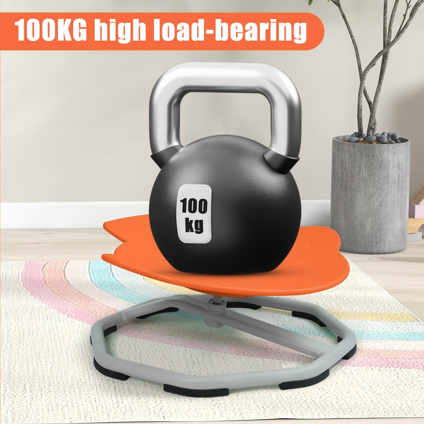 Best Spinning Chair for Kids - Sensory Swivel Chair for Body Coordination Training, Wobble & Spin Toy Seat (Orange) - Perfect for ADHD, Autism Therapy & Classroom Sensory Activities
