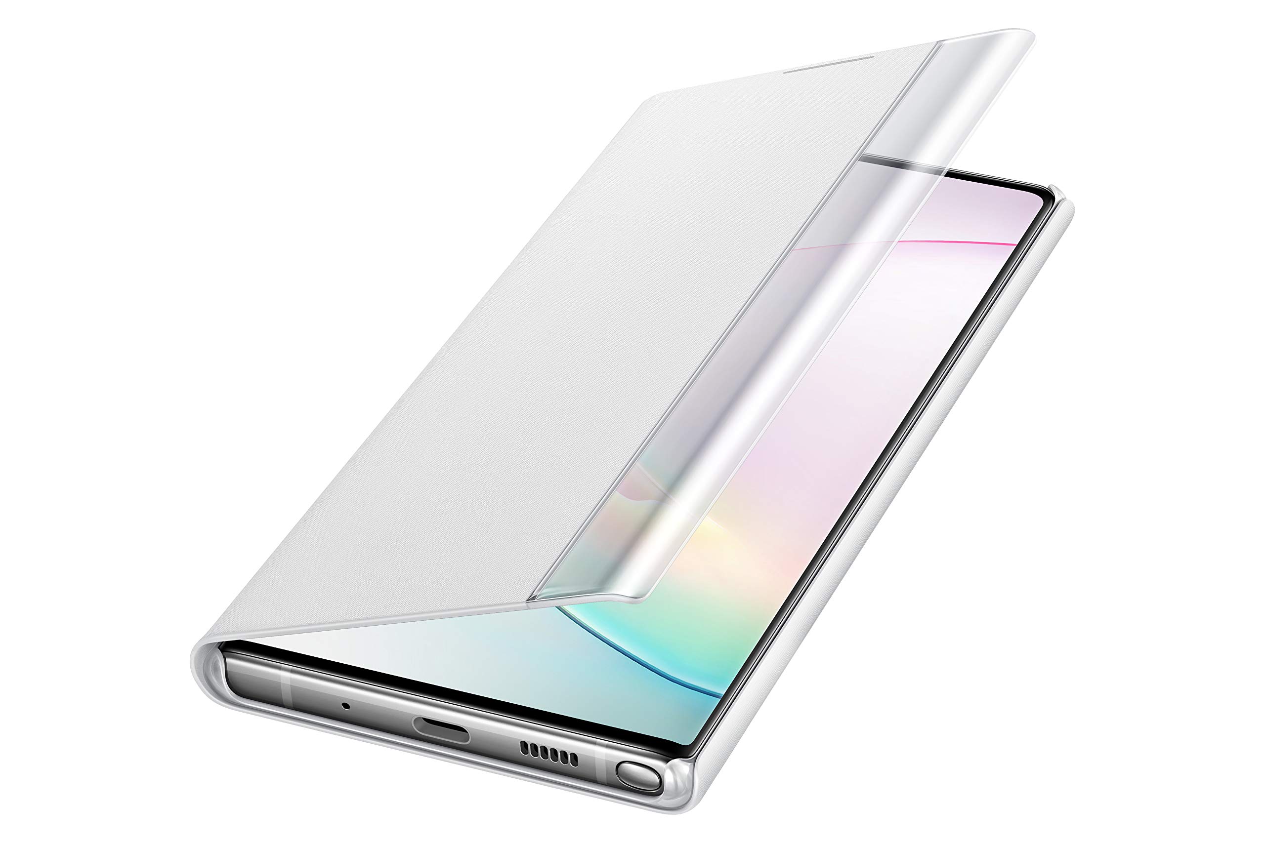 Samsung Galaxy Note10+ S-View Flip Cover Case - Premium Protective Wallet Stand Cover with Card Slots (White) | US Version with Warranty | Perfect for Business Meetings & Daily Commute
