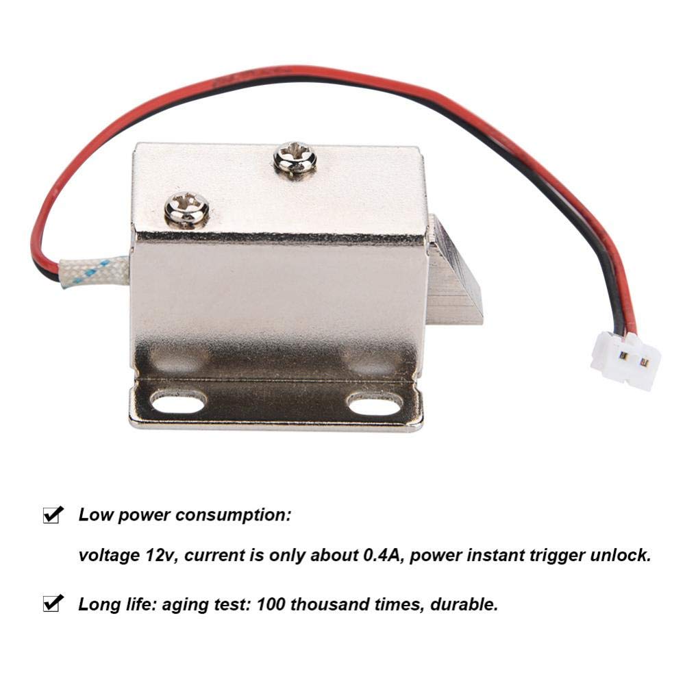 12V DC Mini Electromagnetic Solenoid Lock - Secure Cabinet & Drawer Safety Lock for Home & Office Access Control | Ideal for Doors, Cabinets, Drawers & Smart Security Systems