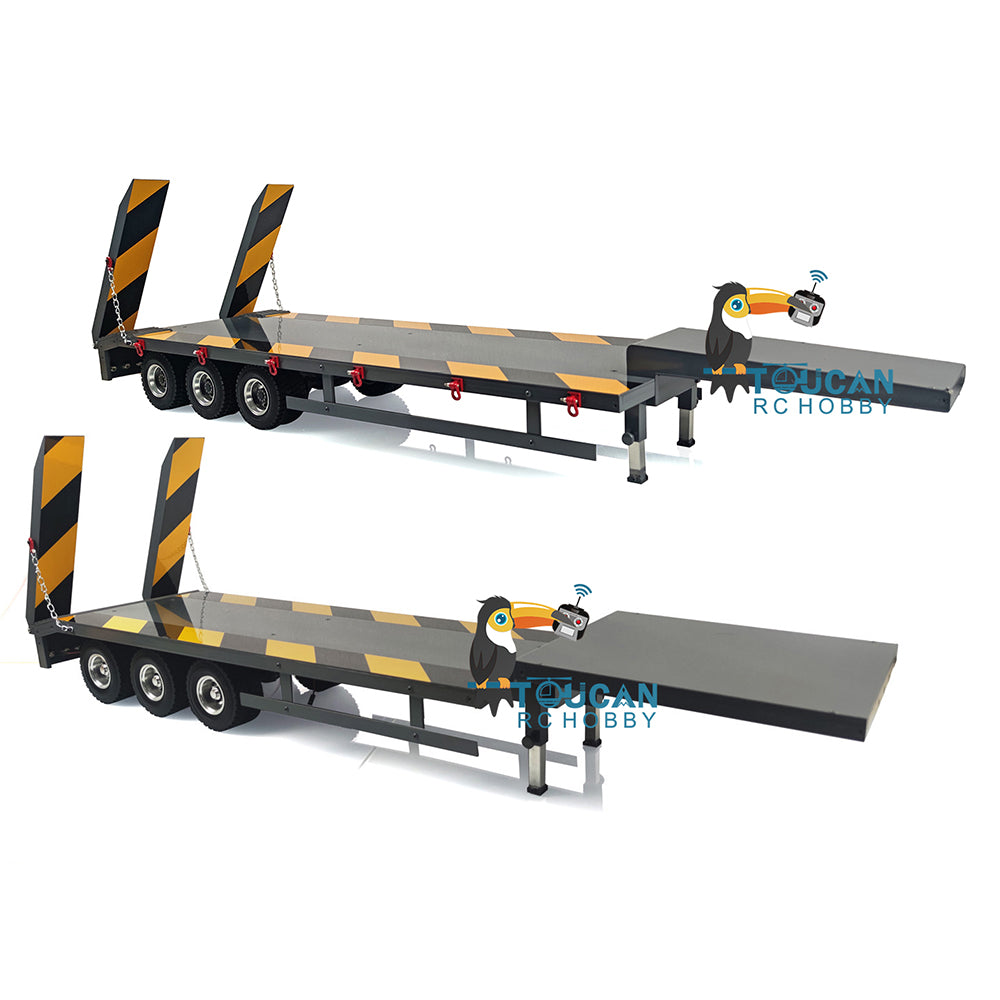 Heavy Duty Gooseneck CNC 3-Axle Trailer Metal Tail Light Support Leg for 1/14 LESU RC Tractor & Remote Control Truck Models - Perfect for RC Construction Vehicle Simulation and Display Scenes