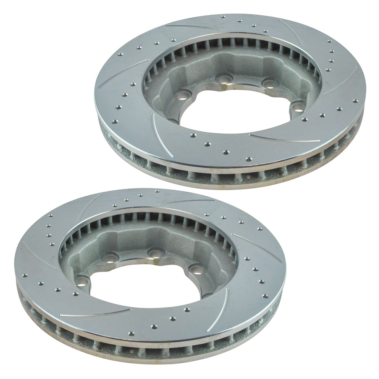 High-Performance Front Posi Metallic Brake Pads & Drilled Slotted Coated Rotors - Enhanced Stopping Power for Cars, Trucks & SUVs - Ideal for Racing, Towing & Daily Driving