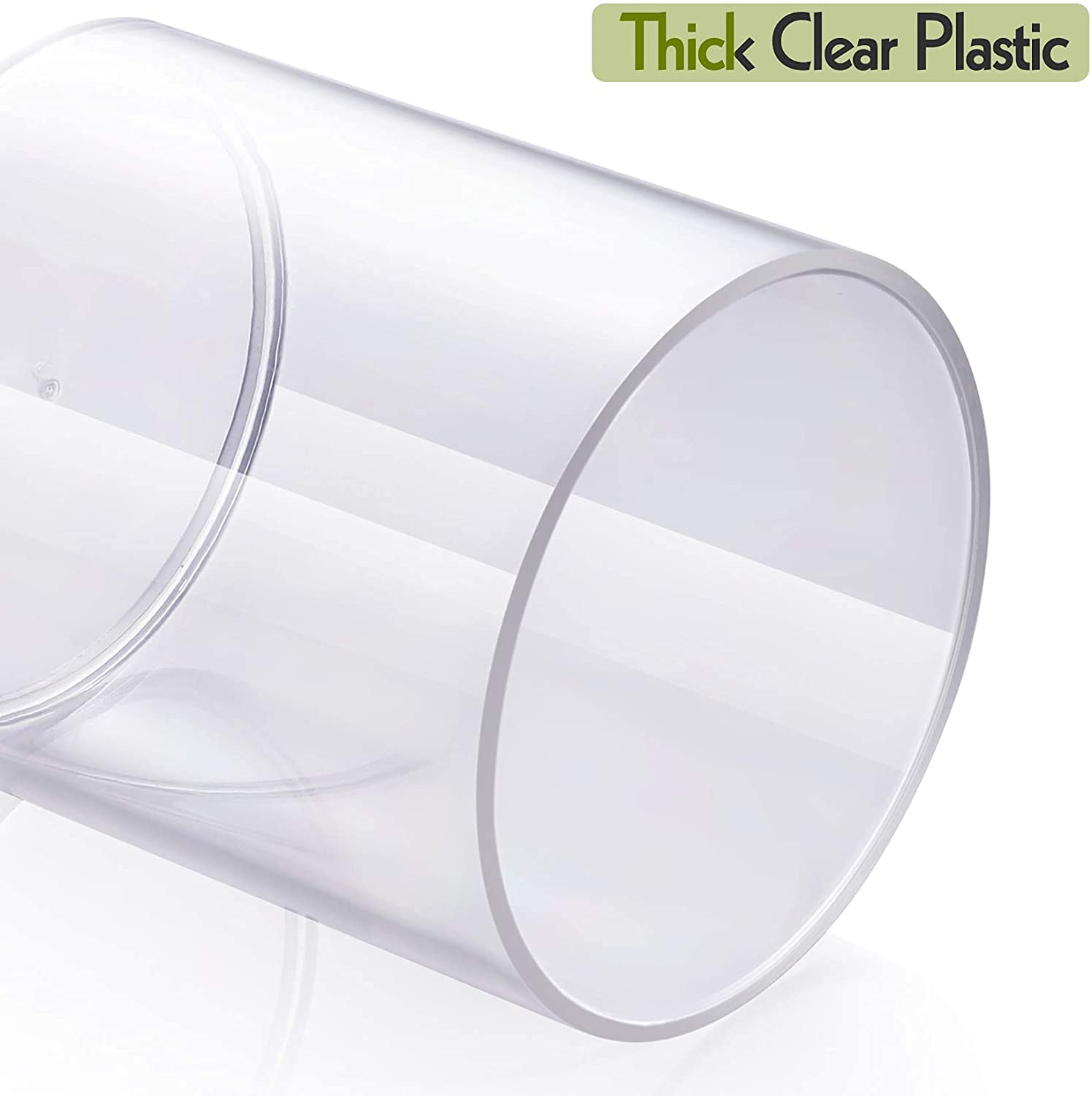 AOZITA 4-Pack Clear Plastic Apothecary Jars - 10 oz Cotton Ball Holder & Makeup Organizer for Bathroom Vanity, Cotton Pads, Swabs, Round Pads & Dental Floss Storage - Perfect for Home, Salon & Spa Organization