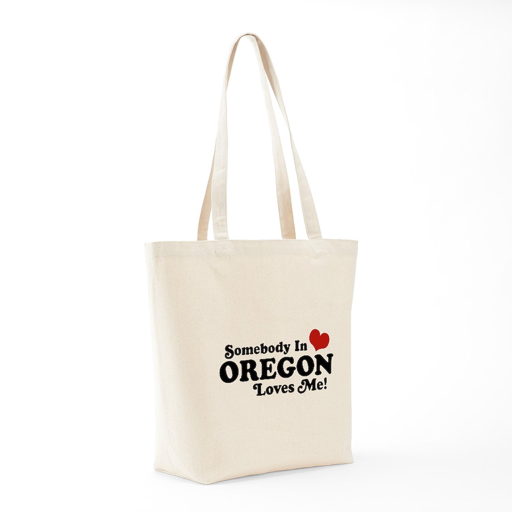 Somebody In Oregon Loves Me Natural Canvas Tote Bag - Eco-Friendly Reusable Shopping Bag for Groceries, Beach Trips & Daily Use