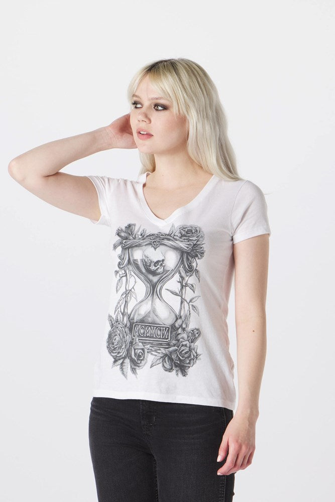 Metal Mulisha Hourglass V Neck Tee - Stylish Graphic T-Shirt for Men & Women | Perfect for Streetwear, Concerts & Casual Outfits