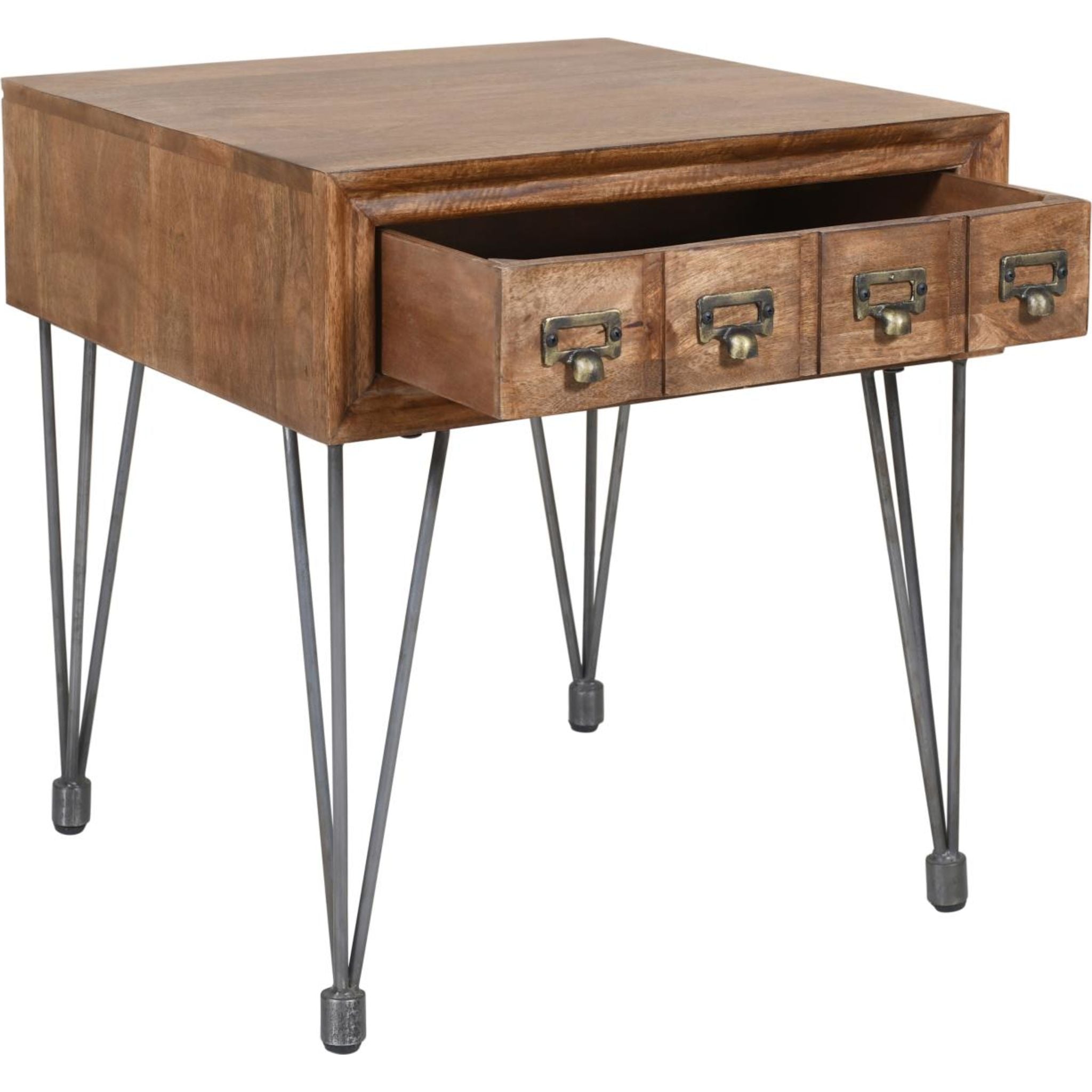 Vintage Wooden End Table - Medium Brown Finish - Perfect for Living Room, Bedroom, or Office Side Table