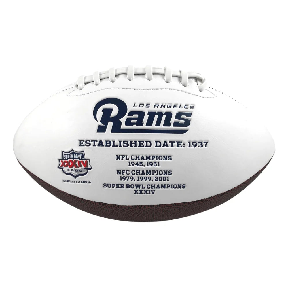 Jared Goff & Cooper Kupp Autographed LA Rams White Football with COA - Perfect for NFL Collectors, Sports Memorabilia Fans & Game Room Decor