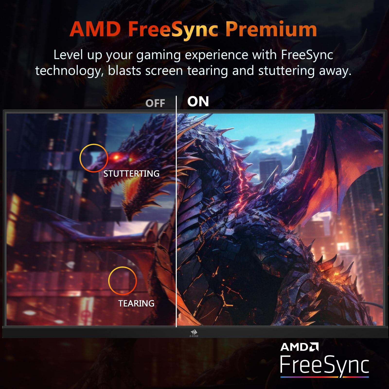 Z-Edge UG25I 24.5 Inch FHD 1920x1080 240Hz Gaming Monitor with 1ms Response Time, AMD FreeSync Premium, Frameless LED Display, HDMI & DisplayPort - Perfect for Esports, Competitive Gaming & Home Office Setup