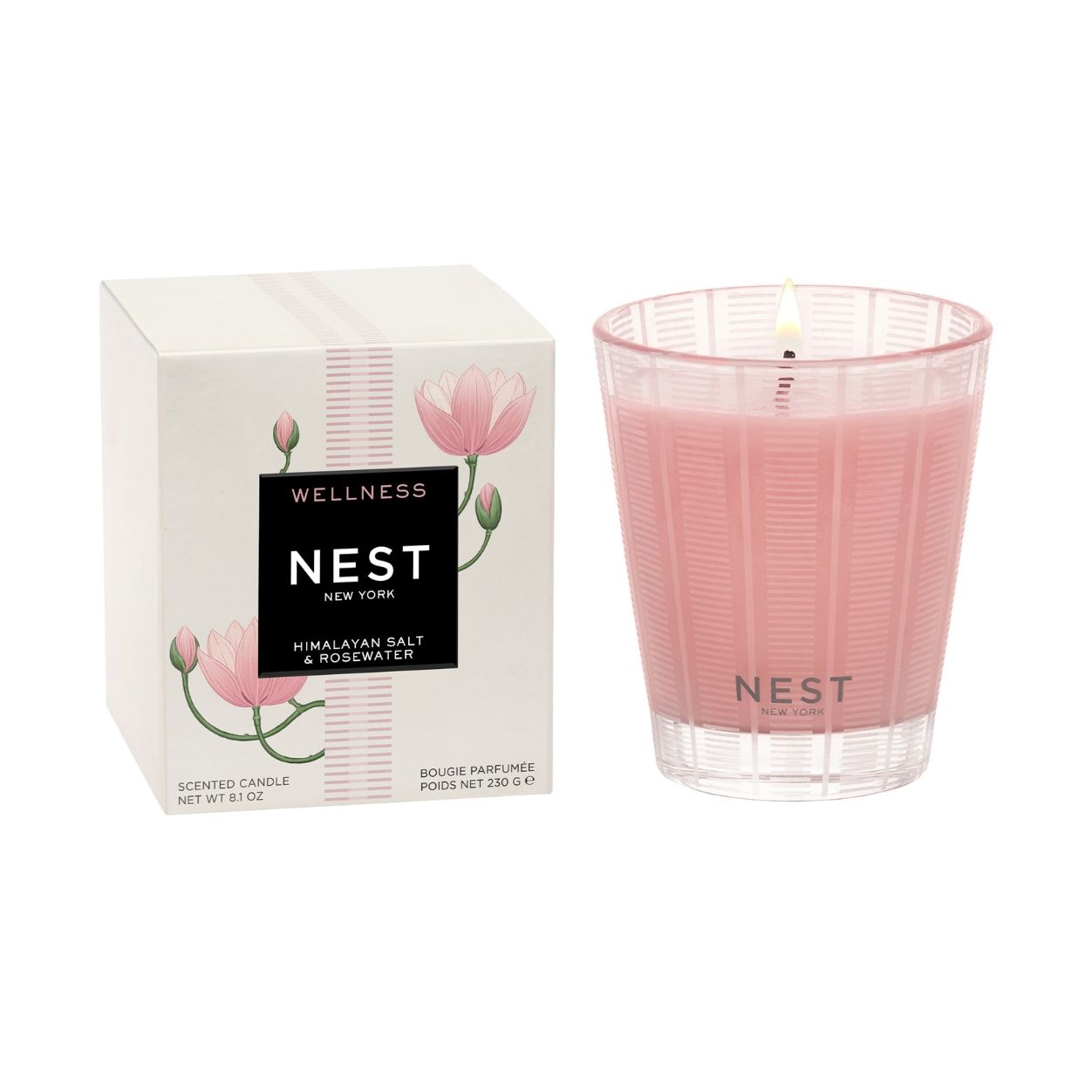 Himalayan Salt & Rosewater Scented Candle - Natural Aromatherapy for Relaxation, Meditation & Home Decor - Perfect for Spa, Yoga & Bedroom Ambiance