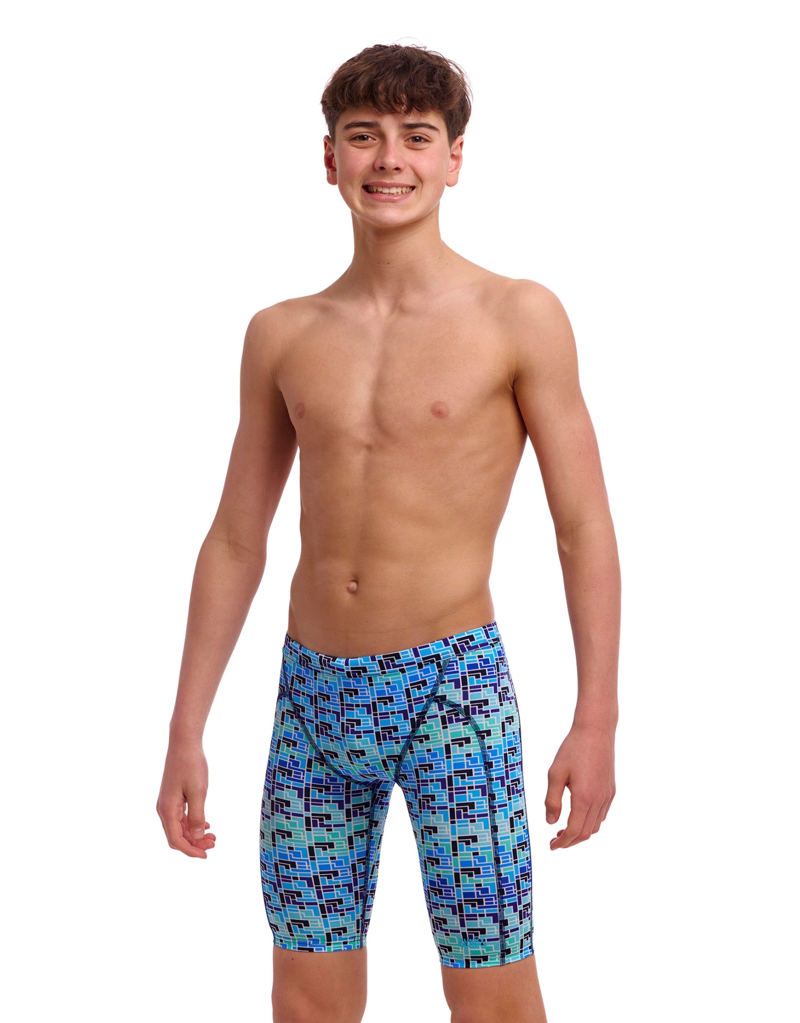 Boys Swim Training Jammer - Blue - Competitive Swimwear for Kids | Perfect for Swim Practice, Lessons & Water Sports