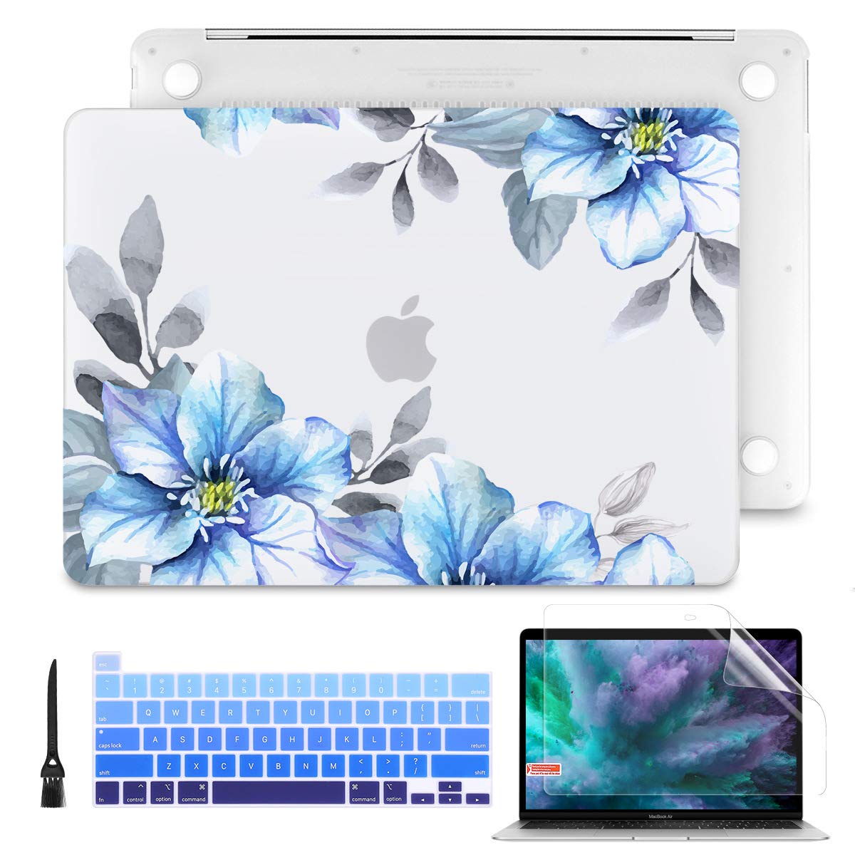 Batianda Hard Shell Case for MacBook Pro 13 Inch (M2 Chip 2022 A2338/M1 A2289/A2251 2021-2020) - Protective Cover with Keyboard Protector & Screen Protector | Hibiscus Flower Design | Perfect for Work, Travel & School Use