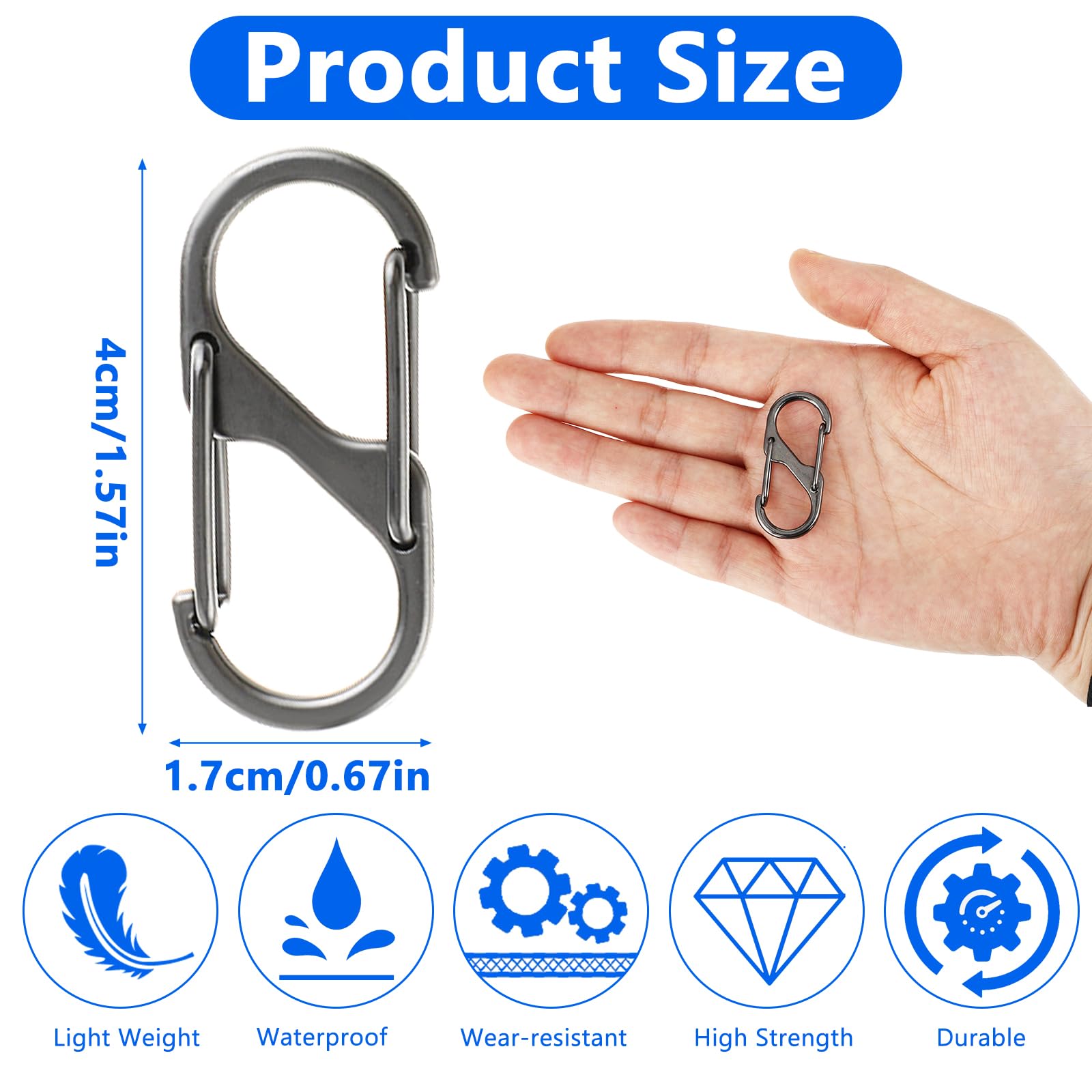 20Pcs Anti-Theft Zipper Lock Clips - Small Dual Opening Spring Carabiner Clips for Backpacks, Luggage & Travel | Secure Zipper Pull Replacement for Camping, Fishing & Outdoor Activities | Prevent Theft During Commute, Hiking & Air Travel