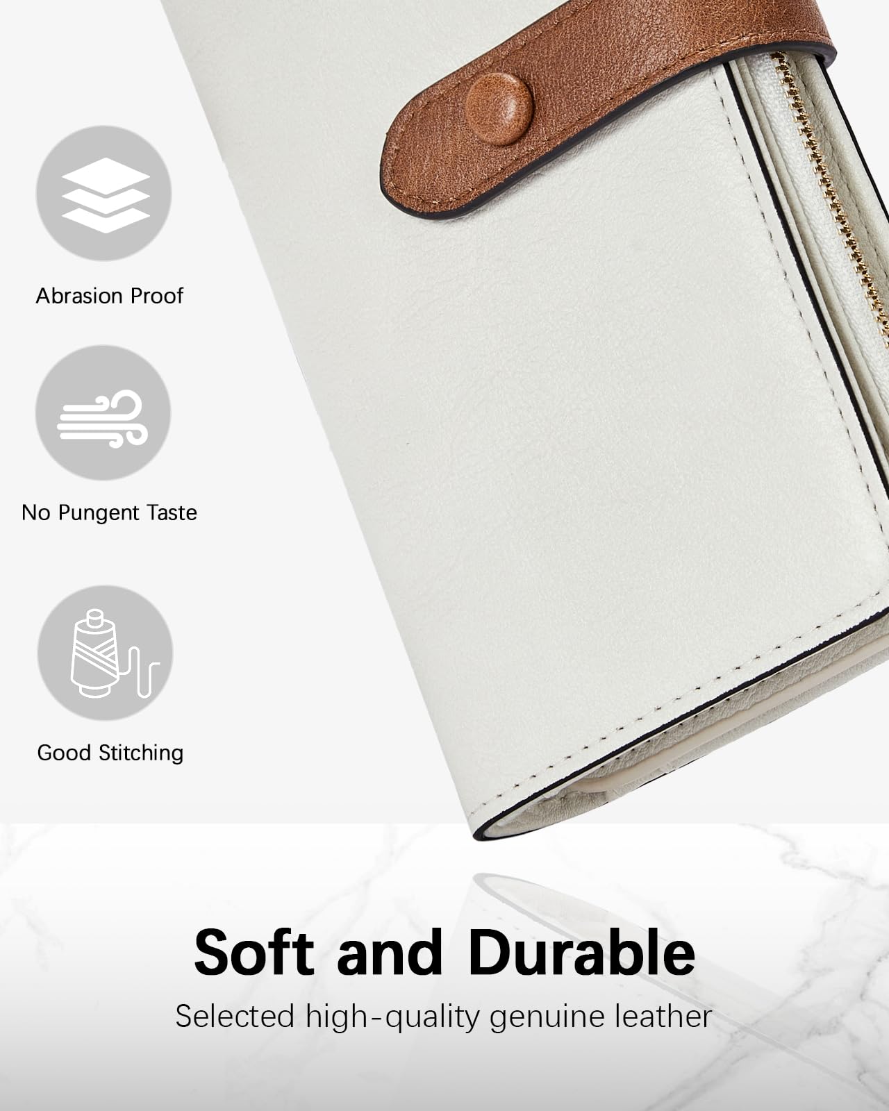 BOSTANTEN Women's RFID Blocking Leather Wallet - Large Capacity Trifold Card Holder with Phone Pocket | Perfect for Everyday Use, Travel & Business (Gift Idea)
