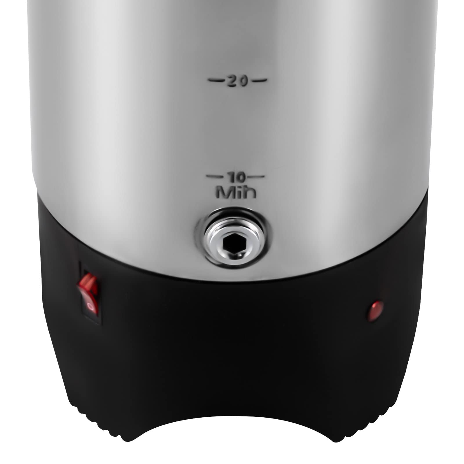 Commercial Grade Stainless Steel 30-Cup (5.2L) Electric Coffee Urn with Plastic Filter & Faucet - 1KW Fast Heating Coffee Maker & Hot Water Dispenser for Home, Office, Wedding, Catering & Large Gatherings - Perfect for Parties, Events and Hospitality Use