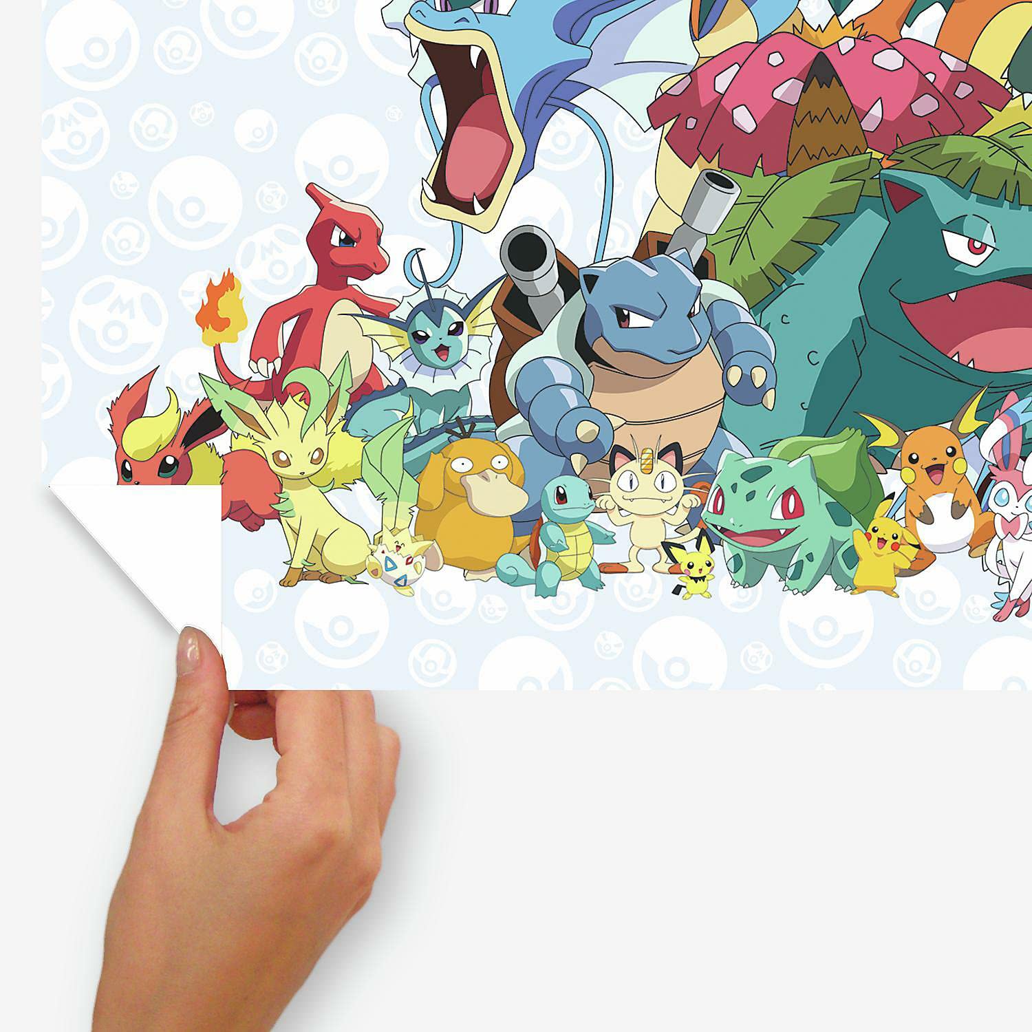 Repositionable Stickers - All Pokemon Characters - 36.5 cm x 26 cm - Perfect for Kids' Rooms, School Supplies, Scrapbooking & DIY Crafts