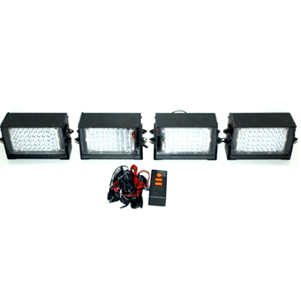 86806 Quad Strobe 41 LED Interior Lighting Kit - 4 Strobe Lights (2 White & 2 Green) for Emergency Vehicles, Security Alerts & Party Decorations