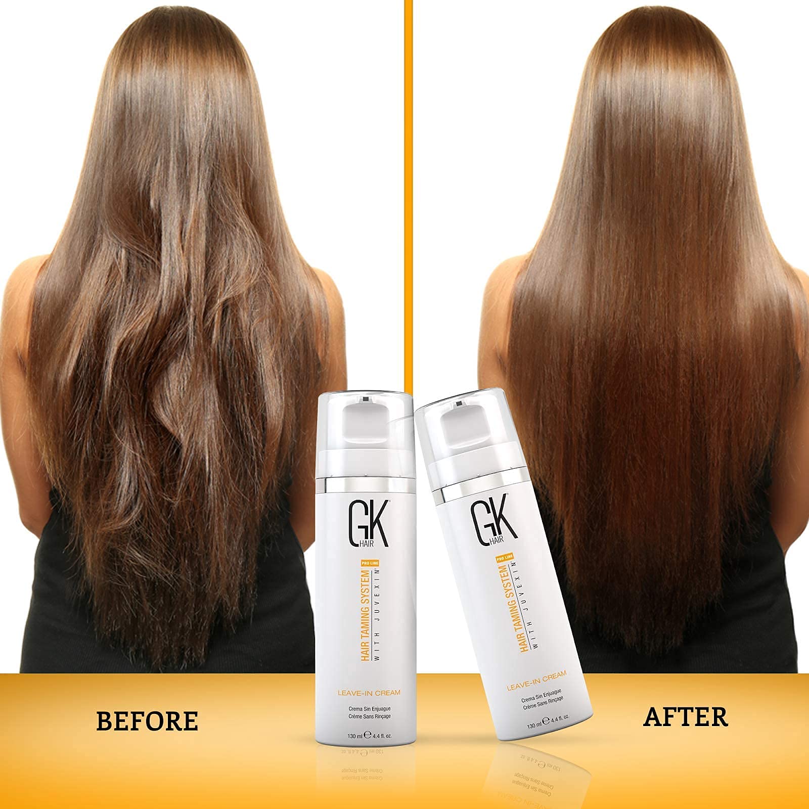 GK HAIR Global Keratin Leave-In Conditioner Cream 130ml - Detangling, Smoothing & Strengthening Treatment with Argan Oil for Moisturized Hair | Perfect for Daily Use, Post-Wash Care & Heat Styling Protection