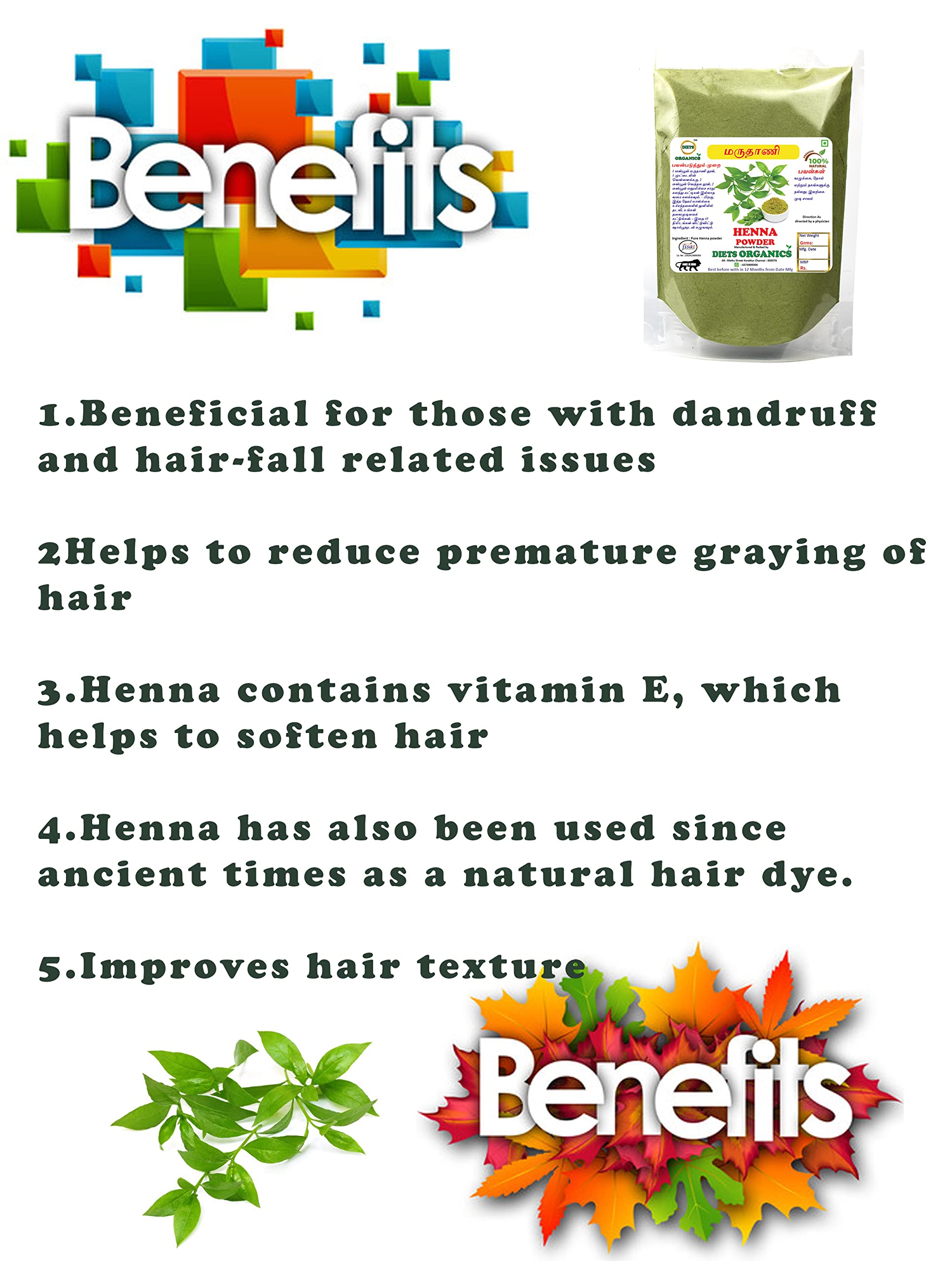 Organic Henna Powder for Natural Hair Color & Growth - 200g (1 Pack) | Chemical-Free Hair Dye & Treatment for Men & Women | DIY Hair Care at Home