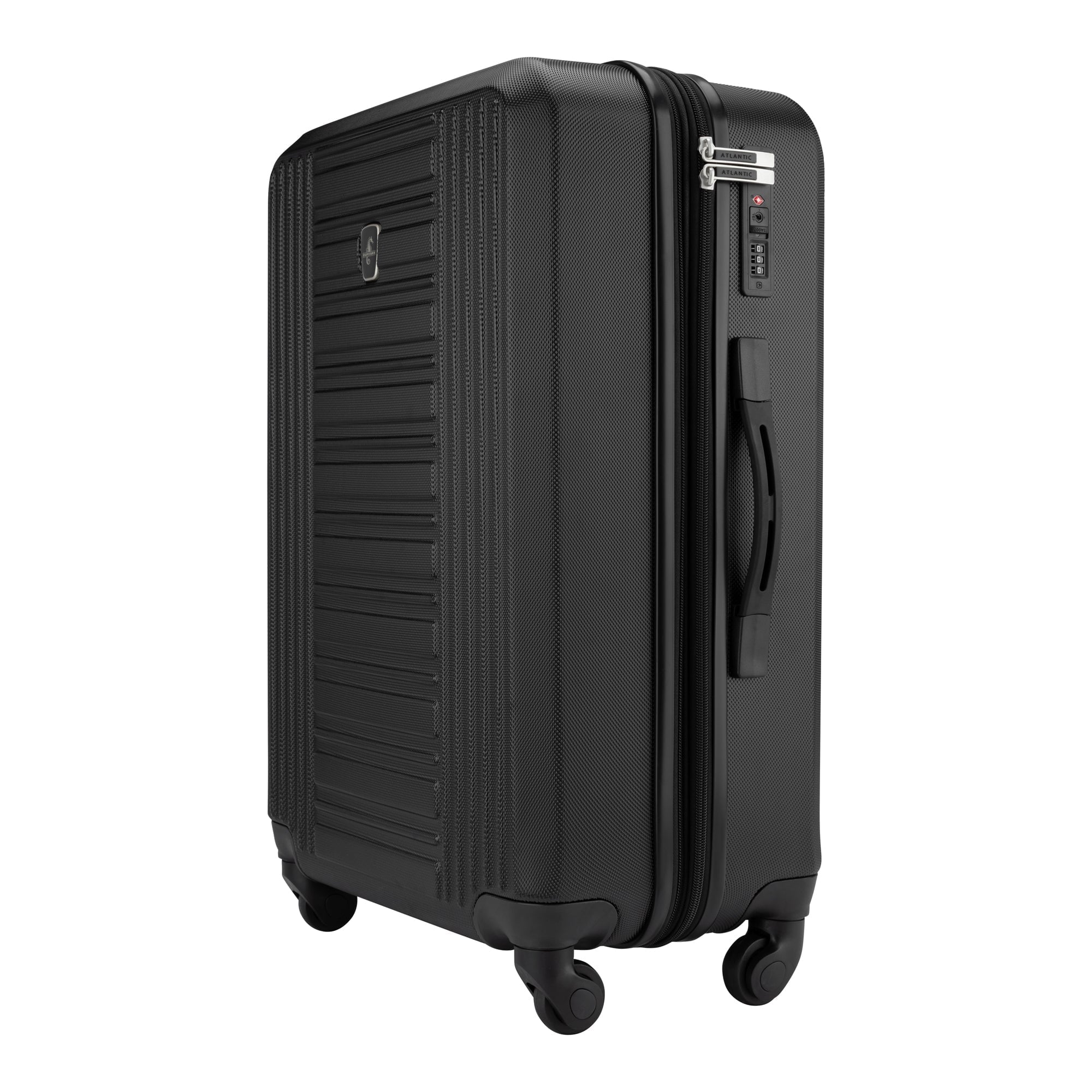 Atlantic Acclaim II 3-Piece Luggage Set - Lightweight Spinner Suitcase with TSA Lock, Durable Hardshell Carry On & Checked Bags (Black) - Perfect for Business Travel, Family Vacations & International Trips