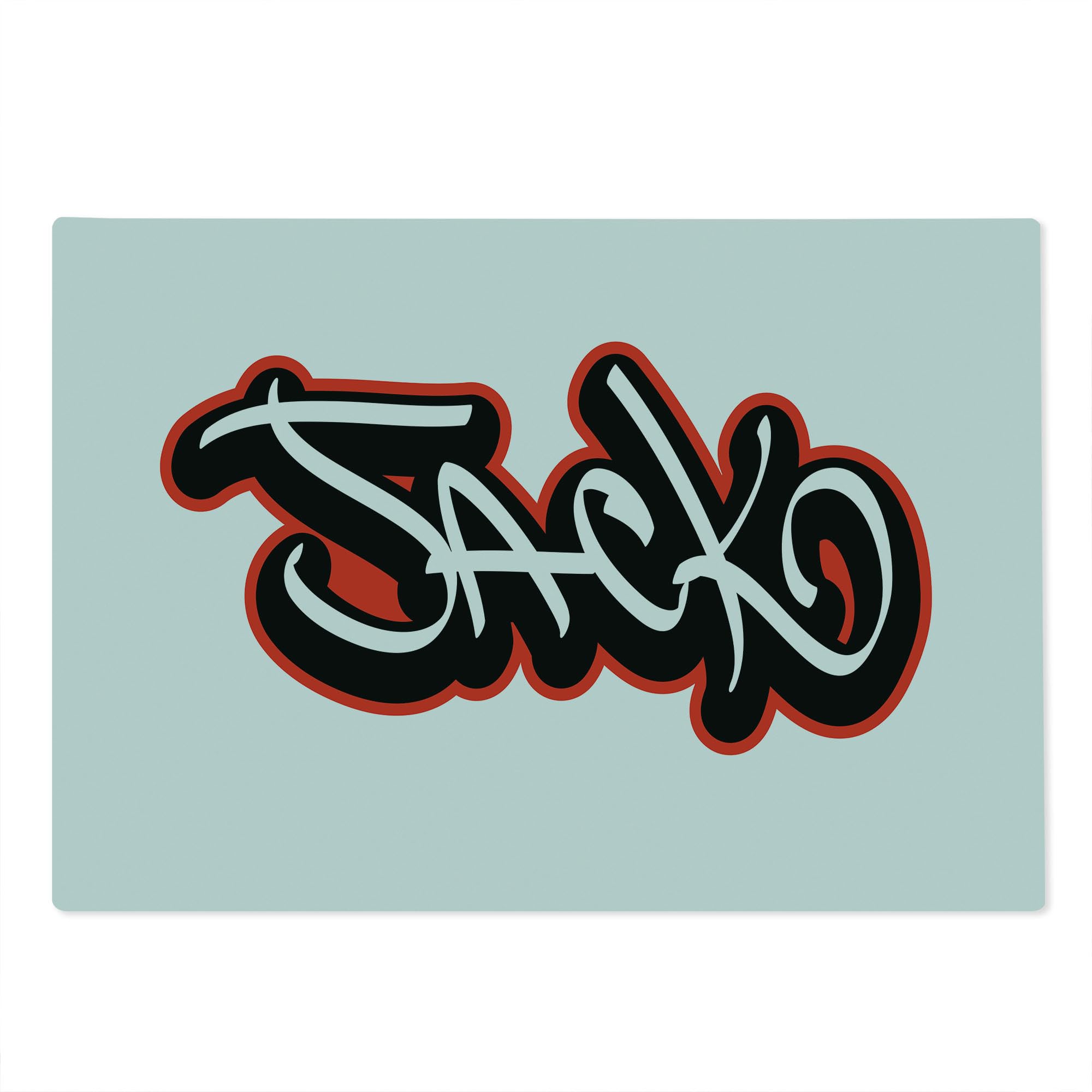 Ambesonne Jack Graffiti Font Cutting Board - Urban Modern Typography Tempered Glass Serving Board - Large Size (Vermilion Black White) - Perfect for Hip-Hop Themed Kitchens, Party Serving & Unique Home Decor