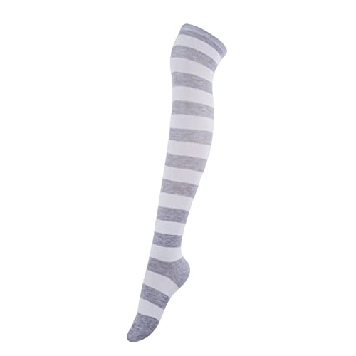 1 Pair - Grey and White Stripes