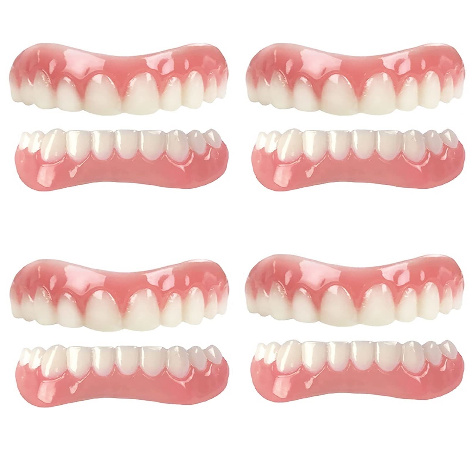 4 PCS Professional Tooth Replacement Kit - DIY Denture Repair Set with Natural Shade Fake Veneers for Temporary Fix & Confident Smile | Perfect for Cosplay, Halloween Costumes, Dental Emergencies & Smile Makeovers